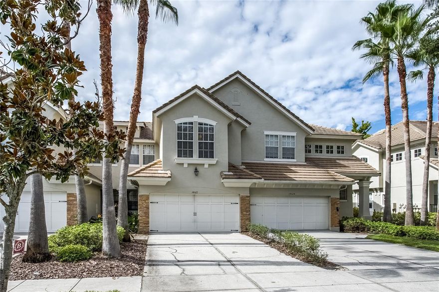 Traditional Elegance in the 24-hour guard GATED neighborhood of Waterchase. Enjoy RESORT-STYLE living with endless amenities including an AMAZING 6,400 sq ft clubhouse with an on-site activities coordinator, 2 pools w/a spiral waterslide, fitness center, basketball courts, 3 tennis courts, 4 pickleball courts, athletic field, playground, & a top-rated school district! This is a rare opportunity to own a MAINTENANCE FREE upgraded townhome with a serene pond view and a screened patio with pavers (the yard can be fenced). **The HOA fee includes: Community Pools, Tennis Courts, Basketball Courts, Play Areas, Roof, Exterior paint, Lawn & Irrigation Maintenance**. This spectacular home features 3 bedrooms + Loft + 2.5 baths + 2 car garage. The foyer entryway opens into the living room, dining room and kitchen that showcases luxury wood floors, high ceilings and an open floor plan. The kitchen showcases wood cabinetry with granite counters, a breakfast bar, a pantry, and stainless appliance package. The upstairs spacious primary suite features high ceilings, and a large walk in closet. The primary bathroom highlights two separate vanities, a shower and a garden tub. Two additional bedrooms share a large bathroom with a double vanity. The loft area is perfect for a desk or extra storage. Additional Upgrades include: NEW Barrel Tile Roof 2025, AC System 2018, Washer and Dryer, NEWER Exterior Paint. Top A RATED SCHOOL district – Mary Bryant, Farnell, and Sickles. The Westchase area offers a variety of shops, restaurants, parks, playgrounds, golf, and more. Easy access to the Veteran’s, Airport, Downtown, & 30/45 minutes to Clearwater/St. Pete beaches.