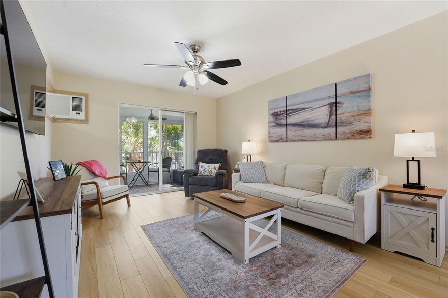 BEAUTIFULLY UPDATED, FULLY FURNISHED, TURN-KEY!! Move right in and enjoy your morning coffee on the newly enclosed balcony / lanai overlooking the beautifully maintained tropical park-like grounds. This charming, move-in-ready condo is just steps from the heated community pool & spa, as well as a vibrant clubhouse filled with activities and social events.

Recent updates keep this unit feeling clean and new - Freshly painted interior, New luxury vinyl flooring throughout, New light fixtures & ceiling fans, updated bathroom, newer hot water heater, and newer A/C. 

Located in an active 55+ community, you’ll appreciate the low monthly fee that even includes cable. 
You’ll be surrounded by conveniences - shopping, fantastic dining, public transportation, medical facilities, golf, and more are all nearby. The Sarasota/Bradenton Airport is just a short drive away, and best of all, you’ll be only minutes from the pristine sugar-sand beaches of world-renowned Anna Maria Island! CALL TODAY FOR A SHOWING!