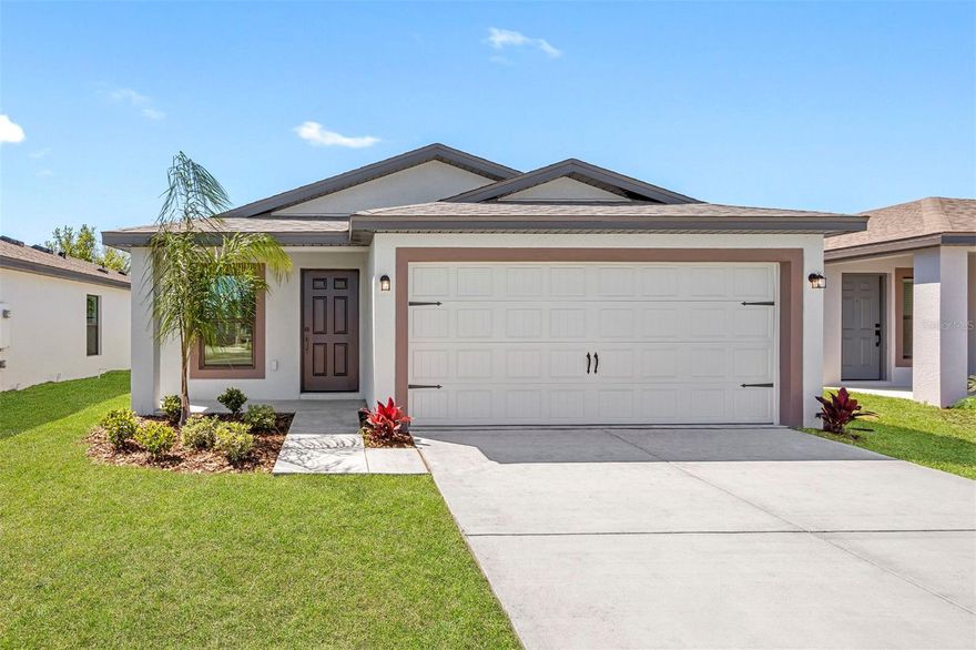 Fall in love with the thoughtfully designed Alafia floor plan by LGI Homes. This beautiful home features 2 bedrooms, 2 bathrooms and a spacious 2-car garage, all enhanced with impressive upgrades throughout. The open-concept layout seamlessly connects the chef-ready kitchen, dining area and expansive family room, creating the perfect space for everyday living and entertaining. The kitchen showcases stainless steel Whirlpool® appliances, quartz countertops and modern finishes included in LGI’s CompleteHome™ package. The private master suite offers a peaceful retreat with a walk-in closet and spa-inspired bathroom featuring a dual shower and bathtub. Additional highlights include a Wi-Fi-enabled garage door opener, programmable thermostat and professional front yard landscaping.