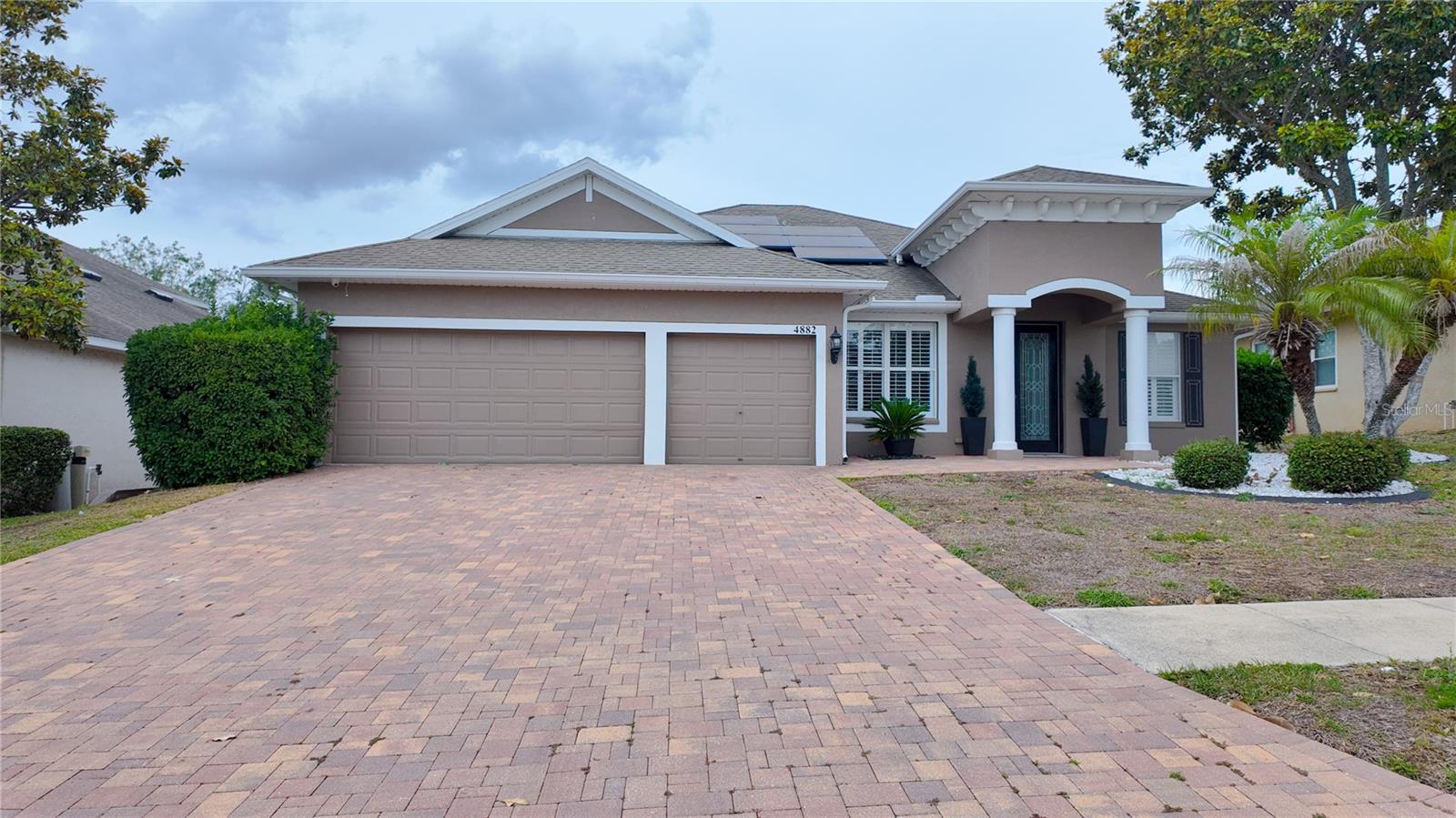 Immaculate 4-bedroom + office home for rent in the gated community of Sterling Hill! Featuring elegant wood floors, a modern kitchen with stainless steel appliances, remodeled bathrooms, crown molding, and tray ceilings throughout. Hurricane-rated windows with plantation shutters, a 3-car garage with epoxy flooring, and a fully fenced backyard with extended pavered patio. Enjoy resort-style amenities: 2 pools, splash pad, gyms, courts, dog park, playgrounds, and more. Zoned for top-rated Challenger K-8. Prime location near shops and dining—schedule your showing today!