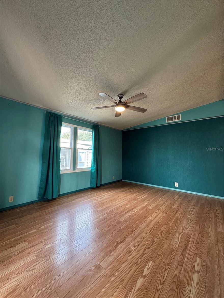 Great opportunity to own home and land for $140K. 2BR 2 BA updated home. HOA only $213/mo. Many updates inside. Includes shed with workshop, inside laundry with W/D included and large screened in porch. Metal roof & water heater only 3 years old. Golf cart community includes 2 swimming pools fitness center 2 clubhouses recreational facilities. Close to Ellenton mall dining I-75 3 major airports and award winning beaches. Just across the Sunshine skyway from downtown St. Pete