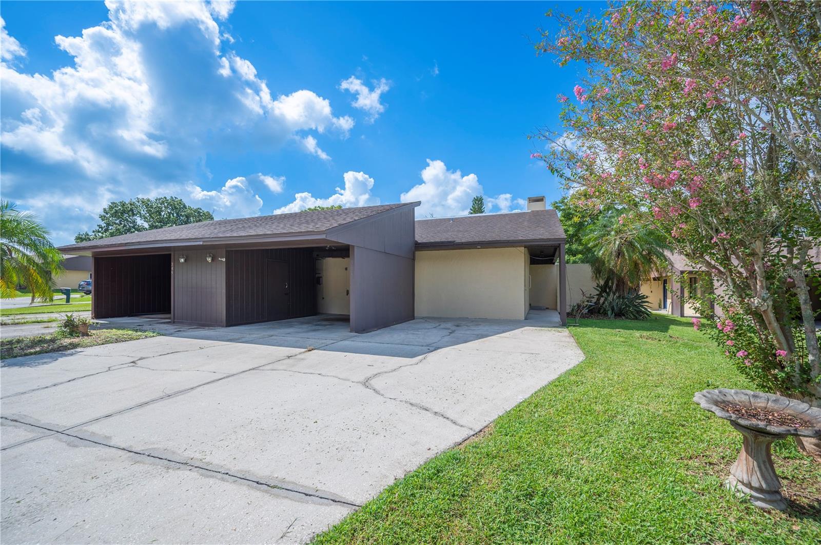 Welcome to 341 Lake Harris Dr in Lakeland! This charming 2 bedroom, 2 bathroom villa is located in a quiet and desirable South Lakeland neighborhood off Fitzgerald Rd. This home offers a unique combination of low-maintenance living and private amenities, including its very own pool, a rare find in this community. Inside, you’ll find an open layout with a spacious living area and a screened patio featuring an additional storage/bonus room. This versatile space could easily be used as an office, hobby room, or even an extra bedroom.Recent updates include a new A/C in 2022 and a water heater replaced in 2019. For added peace of mind, the seller is willing to replace the roof prior to closing with an accepted contract. The community takes care of lawn maintenance for only $800 per year ($200/quarter), making it easy to enjoy your home without the hassle of yard work. There is a 1 car carport with an additional storage space, shed in the backyard and the lot is longer than others in the community. Conveniently situated in South Lakeland, you’ll appreciate the quiet surroundings while still being close to shopping, dining, and major roadways. **Call your REALTOR today to set up your private showing! Click on the virtual tour button for your 360 degree Matterport tour like you are walking through the home!