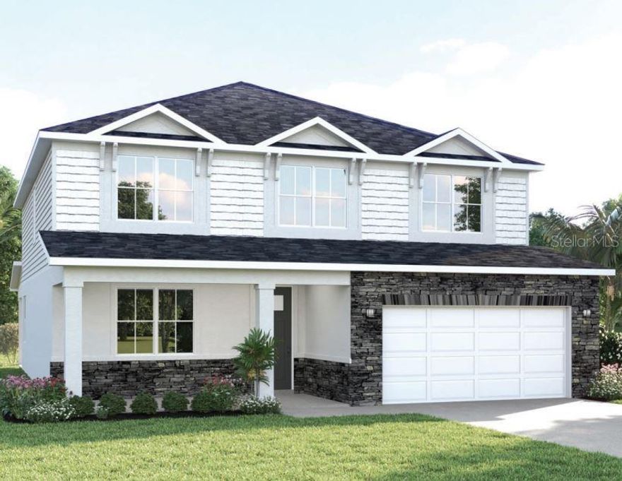 Under Construction. Welcome to the Laguna, where style meets everyday living with a smile! This two-story showstopper proves that practical can still be fabulous, starting with an 11’ kitchen island, you’ll have space for both cooking and homework supervision. The open-concept main level, with its 9’ ceilings flow effortlessly from the family room to the kitchen and dining area. The first-floor bedroom suite offers a private retreat for guests. The owner’s suite is your personal getaway, complete with dual walk-in closets and a spa-inspired bathroom that makes morning routines feel like a luxury experience. The versatile loft space adapts to your family’s needs, whether that’s a homework hub, movie night central or your peaceful reading escape. With five bedrooms, clever storage throughout, and indoor-outdoor living that brings the party potential, the Laguna isn’t just a house – it’s where your family’s best moments are waiting to happen! Welcome to Malabar Springs, Palm Bay's exciting new resort-style community! All Ryan Homes now include WIFI-enabled garage opener and Ecobee thermostat. **Closing cost assistance is available with use of Builder’s affiliated lender**. DISCLAIMER: Prices, financing, promotion, and offers subject to change without notice. Offer valid on new sales only. See Community Sales and Marketing Representative for details. Promotions cannot be combined with any other offer. All uploaded photos are stock photos of this floor plan. Actual home may differ from photos. Schools: Elem: Jupiter Elementary School; Middle: Southwestern Middle School; HS: Heritage High School.