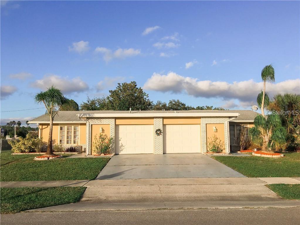 Rare opportunity to purchase this charming Duplex in the growing City of North Port. This Duplex is located on a large corner lot with public water and sewer. Each unit has separate water and electric meters. This property is NOT in a flood zone . Deming is a 2 bedroom 2 bathroom unit with an enclosed Florida room leading directly to the in-ground pool that was resurfaced in 2016. A new pool pump with 5 year warranty was installed in 2018. The backyard has NEW 2025 vinyl privacy fencing. The 1 car garage is currently being used as a home gym with freshly painted walls and floor. There is a 2011 10x14 shed w/electric in the backyard for storage. 6014 Deming is a 2 bedroom 1 bathroom unit with an exceptionally nice enclosed patio/lanai and fenced in side and back yard with a security gate separating its yard from the pool yard. This unit also has a attached one car garage. Both sides are tile throughout, interiors are freshly painted and have new updated lighting and doors. Appliances in both units were replaced in 2015, AC units 2016, Water heaters are 2016 and 2019. Each unit also has its own 2016 washer and dryer. Other upgrades include new electric panels 2016, roof 2016, fences 2025, garage doors 2008. This property is already income producing and in excellent condition. Use as income property by renting out both units or live in one unit and rent the other.
OFFERED UNFURNISHED..