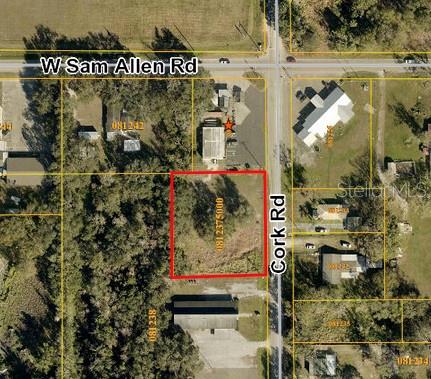 Nice 0.78± Acre commercial tract located on highly traveled Cork Road. It's only one parcel from the intersection of Sam Allen & Cork Roads. It is a rare find to have a commercial zoned tract in this area. Ideal spot to have a commercial business without being in the city.