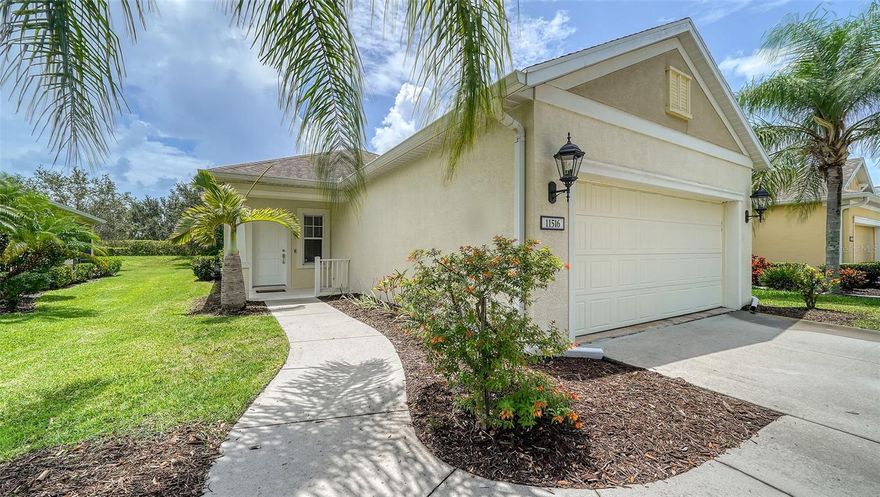 HOME SWEET HOME! Discover the allure of Lakewood Ranch living in this delightful 2Br/2Ba gem by Neal Communities—the Valor 2. Whether you're seeking a Florida vacation retreat or a full-time residence, this quality-built home is move-in ready, promising the perfect blend of comfort and style. Step inside to find stunning new flooring throughout—no carpet in sight! Beautiful ceramic tile with a rustic wood plank appearance graces the living areas, while the bedrooms boast engineered hardwood, all framed by upgraded 5 1/4 inch baseboards. The light and bright floor plan seamlessly connects the living/dining area to the kitchen, creating a welcoming space to unwind and entertain. The kitchen is a culinary haven, featuring lovely Silestone counters, raised panel white cabinets with crown molding and updated hardware, a decorative tile backsplash, and stainless steel appliances. Additional highlights include an updated vanity in the guest bath, a convenient ring doorbell, and hurricane shutters for peace of mind. Lakewood Ranch, a natural gas community, offers the added benefits of a gas range, gas hot water heater, and dryer, with a stub out for a future pool gas heater—perfect for creating your own backyard oasis. Speaking of which, the spacious back yard beckons, providing ample room for a potential pool to complement your outdoor lifestyle. The Master Suite is a retreat within itself, boasting a spacious walk-in closet and a touch of elegance with a stylish barn door leading to the master bath. Central Park, where your new home is nestled, offers a suite of amenities for your enjoyment. From the gated entrance to the 10-acre park with a pavilion, two dog parks, tennis/pickleball courts, playground, ball fields, and meandering walking paths, every day is an opportunity to experience the best of community living. Convenience is at your fingertips, with proximity to shopping, restaurants, A+ rated schools, I-75, the UTC Mall, Bendersen Park, and the vibrant downtown areas of Lakewood Ranch, Sarasota, and Bradenton. And let's not forget, a short drive takes you to the world-famous white sand beaches of the Gulf Coast. This is Lakewood Ranch Living at its best—an invitation to make every day feel like a vacation. Welcome home!
