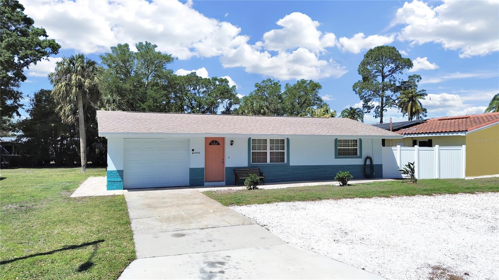 Location! Location, Location! MOVE IN READY! Brand New A/C and duct work! This wonderful home is situated just yards away from wide open City green space where you'll be able to spot Roseatte Spoonbills, Osprey and Sherman Squirrels (aka Monkey squirrels). This Park abuts the newly restored, Donald Ross designed Dunedin Golf and Country Club! Only 1.7 miles to Dunedin Causeway and 1.5 miles to Downtown Dunedin! Golfcart friendly all the way to downtown bars and restaurants, Dunedin Rec center-which includes Tennis and Pickleball courts, Splash pad and and soon to be reconstusted Aquatic center that will include 2 pools and a Lazy River!! You can also reach the serene and beautiful Hammock Park. This park has miles of walking, hiking biking trails and is pet friendly! Also just 3 homes away is the famed Pinellas trail! If you arent familiar it is a paved exercise trail from one end of Pinellas to the other! Inside the home you will find a large beautiful kitchen with solid wood cabinets topped with sparkling granite. Nicely sized bedrooms which 1 can be used as bedroom/Florida room/flex space. Only minor water intrusion in that room during storms if 24' and has since had new floors, baseboards etc replaced.