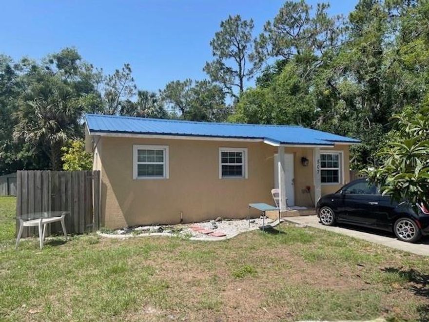 Just renovated. New metal roof & flooring. Located in heart of Bunnell. Great rental property or small home for small family. New water heater.