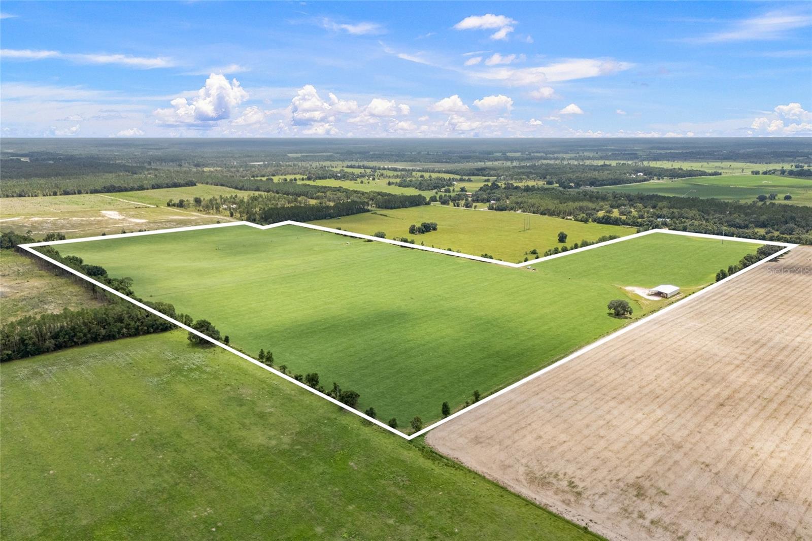 Discover over 97 acres of high and dry land in the highly sought-after Newberry area! This expansive property is fully zoned Agricultural and ready for pasture, ranching, farming, or creating your dream homestead — all with the peace of mind of no flood zone. It features an 8-inch well with pump and motor, a pivot system, and a massive barn, providing the essential infrastructure you need to get started right away. A rare opportunity to own wide-open, versatile acreage in a prime location — don’t miss your chance to make it yours!