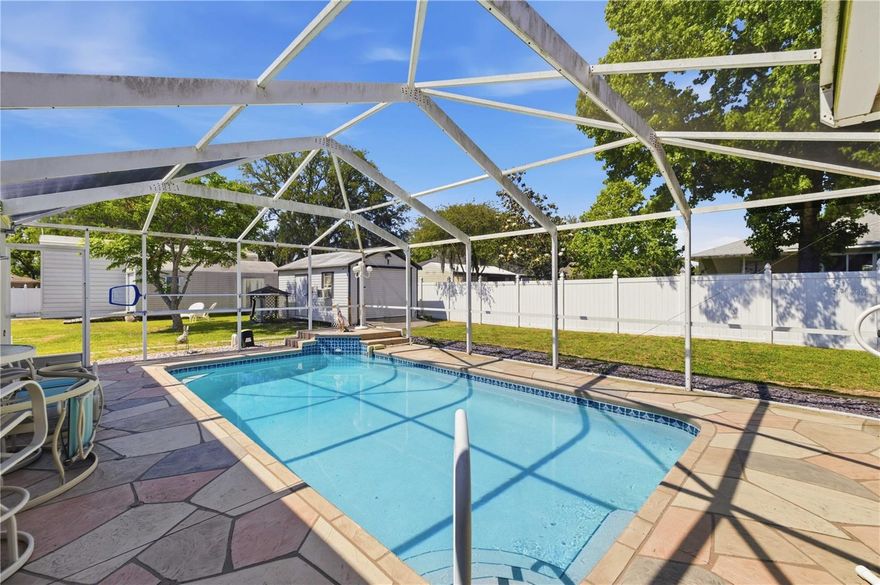 Pool Home!!!!  Pool Home!!!  Pool Home!!!  This home has so many great features about it, let's count them....large corner lot, (over a half acre), privacy fence, in ground pool with a birdcage, (paid for) solar for the pool, plantation shutters throughout the house, 3 large out buildings measuring 18x35, 24x12, 20x10, New Roof 2020, New Heat and Air, 2020, New hot water heater, 2024.  I give up, I can't name them all, you will just have to make your appointment so you can see them all for yourself.  Come take a look, it will be worth your time.