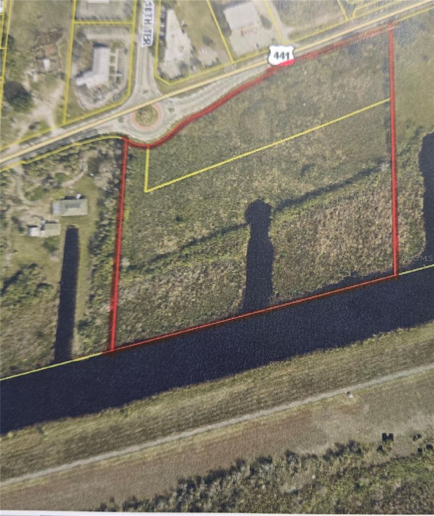 14 +/- Acres in Okeechobee Fl, Zone Multi Family/commercial with a special exception for 18 units to the Acres, frontage on Hwy 441 and on
Okeechobee rim canal, access to Lake Okeechobee (2 nd largest freshwater lake in the US) Lock access to the lake is  .5 +/- miles from property, municipal sewer, municipal water and utilities available, great location for apartments, condominium or hotel