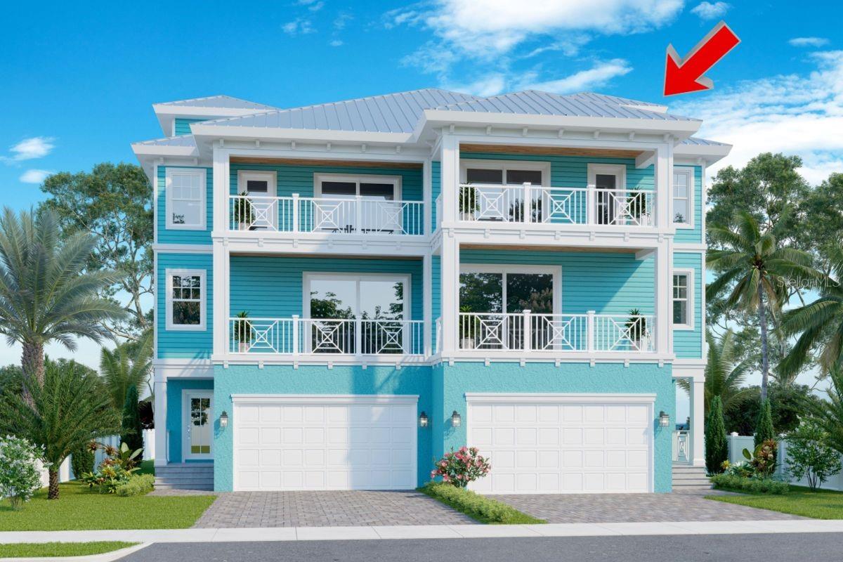 Pre-Construction. To be built. Catch the Magnificent Sunrises and Island Breezes from 523 Coral Sands Way. Another Coral Reef General Contracting showstopper! This 4 story Key West style Semi attached residence is less than a minute walk to the beach. Semi attached means there are two homes that share a common wall. The driveways are separate and you own your land fee simple with no HOA. There is a small monthly fee of $100/mo which is to maintain the street. The street will be made of brick pavers and will be absolutely beautiful. 523 Coral Sands Way is Pre-construction, but construction has begun on others. Get excited and call this yours today. 3621 SF features 3/4/2 with an office, laundry rm with sink, separate family room, a custom 12 x 22 swimming pool and 4th story rooftop terrace for spectacular ocean views. There is a Furnished Model nearby where you'll see exactly what fine finishes are included with your home purchase. Standard features include the custom pool, 250 gallon propane, Sonos surround sound, fire sprinklers, irrigation, 3 Ac units for multi zones, elevator to 3 floors, Thor Appliances with a gas air-fry oven, tankless gas hot water tank, washer with gas dryer, a well-appointed kitchen with 10 FT center island with quartz counters and a Kohler farm sink, plus a 72 inch Elec fireplace. Ceiling fans, light fixtures and anti-fog and lighted mirrors are included too. This is a smart home so just about everything is functionable from your phone. In addition to all of the functional Wow factors, this elegant home offers an open floorplan and features more windows than the model to capture all of the tropic beauty you will be surrounded by. Enjoy your island home to the fullest on one of your 4 covered balconies, your spacious rooftop terrace, or on the covered patio on the lowest level by the pool. This extraordinary home is built like a fortress to withstand a Cat 5 hurricane with Cat 5 doors and windows. S Hutchinson Island boasts 23 miles of unspoiled beaches and a deep-water inlet for easy access to the Atlantic Ocean. From the Treasure Coast, you can enjoy rocket launches, boating, windsurfing, Jet skiing, Horseback riding on the beaches, a naturalist beach 10 miles away, a cherished oceanographic center, manatee centers, the Saturday Market, a Wednesday Green Market downtown and so much more. Don't forget that the island is spotted with a variety of cuisine with happy hours and daily live music all year long. Come tour the model and be dazzled!