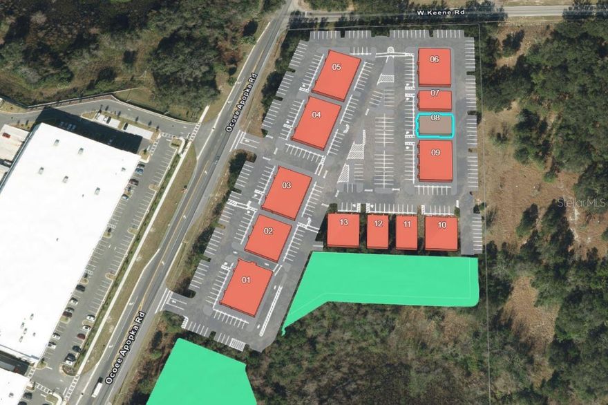Under Construction. Building #08 is available for purchase at Lake Carter Exchange, a distinguished mixed-use development in Apopka’s East Shore at the intersection of Ocoee-Apopka Road and W Keene Road. This dark gray shell building is ideal for medical or professional offices, with potential for retail use based on buyer needs. The shell delivery offers full flexibility for custom interior design. The development is strategically located less than one mile from Advent Health’s seven-story, 120-bed hospital and opposite a new Publix Supermarket development. Situated in the vibrant East Shore trade area, which includes 5,000 planned residences and an average household income above $100k, this Class A property is perfectly positioned for businesses targeting growth in Central Florida’s second-fastest-growing city. Contact us for pricing details/incentives and to schedule a tour of this exceptional commercial opportunity.