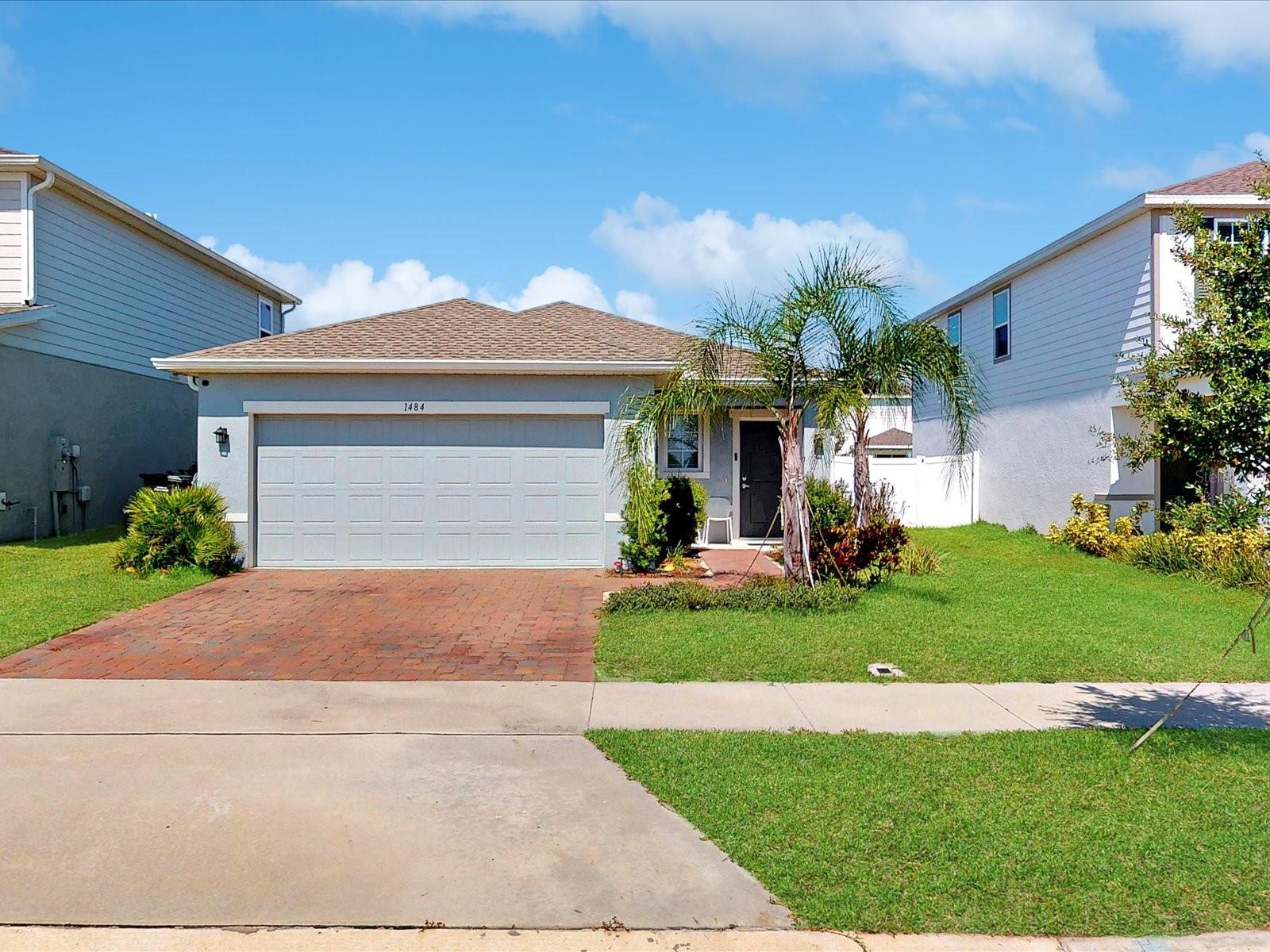 Almost New construction home with a total of 1,970 square feet on one story, including 3 bedrooms, 2 baths, and an open living area. Enjoy an open kitchen with 42’ Cabinets Level II, Cambria countertops, Samsung stainless steel appliances, a walk-in pantry, and a spacious island, fully open to the dining café and gathering room. The living area, laundry room, and baths include luxury Ceramic flooring in the wet areas, with stain-resistant carpet in the bedrooms. Your owner's suite is complete with a walk-in wardrobe and a private en-suite bath with dual vanities, a tiled shower, and a closeted toilet. Plus, enjoy an Open lanai, patio is completely fenced, 2-car garage with an Electrical Charger, custom-fit window blinds, architectural shingles, energy-efficient insulation and windows, Furnishings and décor do not convey but are negotiable.