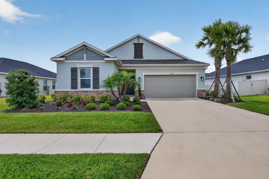 See for yourself this meticulously maintained 4-bedroom, 3-bathroom private pool home with a den and
a spacious 2-car garage, perfectly positioned on a premium lot overlooking a tranquil pond in the highly sought-after Eaves Bend at Artisan
Lakes. From the moment you arrive, the exceptional curb appeal sets the tone. Step inside to an open-concept floor plan designed for both
everyday living and effortless entertaining, anchored by a stunning GE gourmet kitchen featuring gas cooking, quartz countertops, and a large
pantry. Unwind in the luxurious primary suite, complete with serene pool and pond views, a generous walk-in closet, dual vanities, a walk-in
shower with seating, and a relaxing soaking tub. Enjoy seamless indoor-outdoor living with disappearing retractable sliders that open to your
private backyard oasis. The extended, heated saltwater pool with a large swim-out area is surrounded by an oversized paver deck and patio that is 
perfect for year-round enjoyment. Additional highlights include a lanai that is preplumbed for an outdoor kitchen, a fenced in yard, epoxy-coated garage floor, low HOA fees, and a location
outside of a flood zone. Residents of Artisan Lakes enjoy access to resort-style amenities, including a clubhouse, fitness center, community pool,
walking trails, playground, and dog park. With easy acces to I75 and I275 you are conviently located just minutes from shopping, dining, and some of the area’s most beautiful
beaches. Schedule your private showing today!