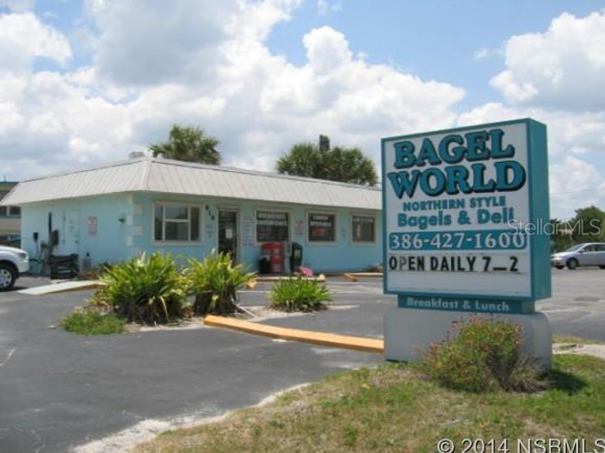 PRIME HIGH TRAFFIC VOLUME BEACH SIDE LOCATION FOR THIS TURN KEY BUSINESS WITH A PROVEN HISTORY OF SUCCESS.  INCLUDED IN THE PURCHASE TRANSACTION IS THE BAGEL WORLD NAME, ROAD SIGN, LAND, BUILDING, EQUIPMENT, AND INVENTORY.  CERTIFIED FOOD MANAGEMENT PERSONNEL IN PLACE.  THREE ZONED ELECTRICAL AC UNITS.  ANSUL FIRE PROTECTION SYSTEM IN KITCHEN FOR SAFETY. EQUIPPED WITH A GAS OVEN AND AN INSTANT HOT WATER SYSTEM.  SOLAR EXHAUST SYSTEM ON ROOF.  PEPSI & ARIZONA TEA COOLERS AS WELL AS THE LEASED COFFEE MAKERS DO NOT CONVEY.  BUSINESS HAS BEEN BUILT ON A STEADY LOCAL CUSTOMER BASE, SUPPLEMENTED BY A CONSISTENT TOURIST TRADE.  FINANCIALS AVAILABLE WITH A STANDARD CONFIDENTIALITY AGREEMENT.  OWNER WILL WORK WITH NEW OWNERS FOR A BRIEF TRANSITION PERIOD. ;Water: City