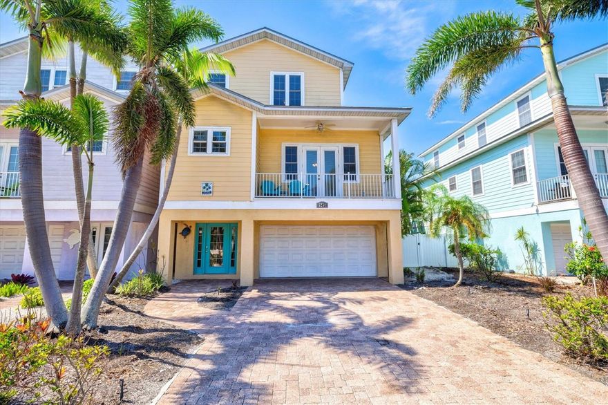 Welcome to Mango Tango! This stunning 4-bedroom, 3.5-bath coastal retreat is perfectly positioned less than three blocks from the sugar-white sands and turquoise waters of the Gulf of Mexico. Currently operating as a high-performing vacation rental, this property offers the ultimate combination of island charm, modern comfort, and investment potential. An outood Oasis Awaits! Step into your own private paradise with lush tropical landscaping, a heated pool, and a shaded lounge area perfect for sun-soaked afternoons or evening gatherings. Multiple outdoor spaces—from the front balcony for morning coffee to the covered patio for sunset cocktails—invite you to relax, entertain, and savor the island lifestyle. Inside, the open-concept design welcomes you with a bright, coastal-inspired décor. The family room, dining space, and kitchen flow seamlessly together, creating an ideal setting for hosting. The kitchen features stainless steel appliances, ample counter space, and a breakfast bar that makes casual dining easy. Nestled in the heart of Anna Maria Island, Mango Tango places you within walking distance of pristine beaches, charming boutiques, local art galleries, and fantastic restaurants. Plus, with convenient free trolley stops nearby, you can explore the island with ease—no car required! Whether you are seeking a personal getaway, an income-producing rental, or both, this island gem delivers it all!  With its unbeatable location, thoughtful updates, and proven rental history, Mango Tango is the perfect opportunity to embrace the laid-back luxury of Anna Maria Island living!