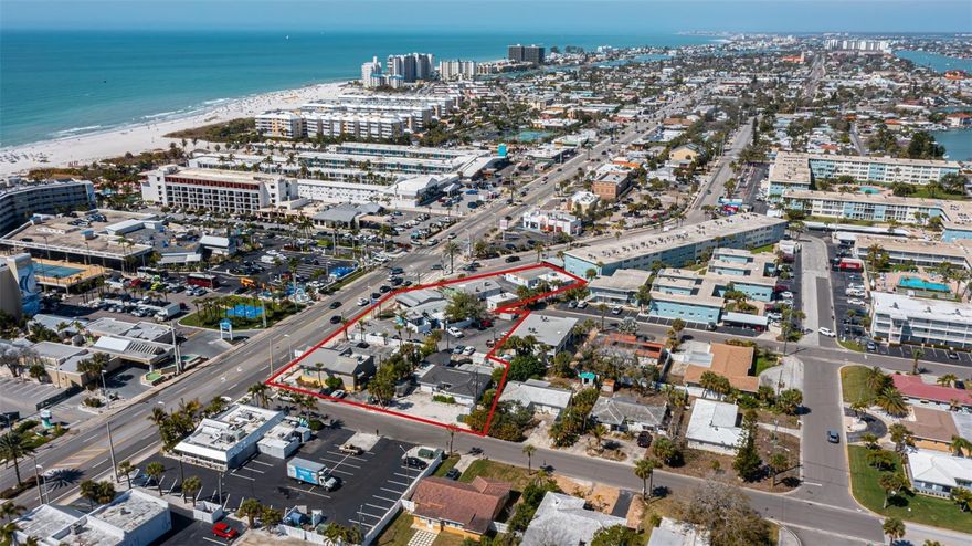 Positioned along Gulf Boulevard at 59th Avenue, this multi-parcel assemblage represents one of the few remaining large-scale redevelopment opportunities on St. Pete Beach. Spanning approximately 1.09 acres, the property includes a strategic collection of parcels currently improved with restaurant and service-oriented uses, including the Subway site, Boulevard Burgers, a florist, and a salon.
The assemblage occupies a highly visible location along the primary north-south corridor of the Gulf beaches, benefiting from strong daily traffic and direct proximity to major hospitality anchors. Directly across Gulf Boulevard, Sirata Beach Resort is a full-service beachfront resort with hundreds of hotel rooms and multiple dining venues, including Rum Runners. Nearby, TradeWinds Island Resorts spans a large multi-property footprint and continues to invest in renovations and long-term repositioning.
This concentration of hotel density creates a consistent demand driver for retail, restaurant, and experiential uses, supporting both existing operations and future redevelopment potential.
The current ownership has assembled these parcels over time, creating a contiguous footprint that is increasingly difficult to replicate. The site offers scale, frontage, and depth that position it well for a range of future concepts, including mixed-use development, hotel or condo-hotel configurations, or retail-driven projects with residential components.
Existing improvements provide optionality for interim income while redevelopment plans are evaluated. Ownership is offering the assemblage as a combined opportunity but may consider the sale of individual parcels, providing flexibility for different buyer strategies.
A portion of the property located behind the Subway site is currently utilized as commercial space and is believed to fall within the overall commercial zoning framework; however, buyers should independently verify zoning, use, and development parameters for all parcels.
With its location, scale, and surrounding demand drivers, this offering presents a compelling opportunity for investors and developers seeking to establish a presence along one of Florida’s most active beachfront corridors.
All information regarding zoning, land use, density, height, and development potential is believed to be accurate but has not been independently verified. Any future development or change of use is subject to applicable approvals. Buyer to verify all information.
This property is one of several St. Pete Beach assets available for sale. Ownership will consider a combined acquisition, creating a larger coastal position with pricing consideration for a portfolio purchase. Please do not approach or disturb the tenants.