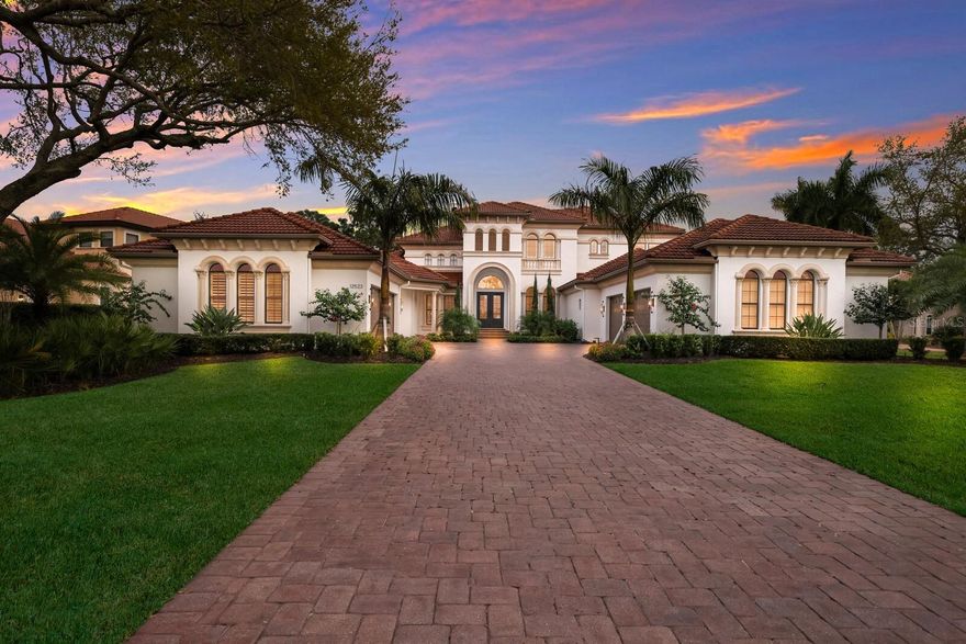 One or more photo(s) has been virtually staged. Welcome to 12523 Highfield Circle a masterpiece of refined elegance nestled in the gated community of Lakewood Ranch Country Club. This spectacular 6,100 plus square foot residence exudes sophistication and warmth, and situated on more than half an acre. This five bedroom, 5 ½ bath residence offers breathtaking views of the natural preserve, creating a backdrop of privacy and tranquility. This majestic home also features a spacious four-car garage with new coach lighting, a haven for car enthusiasts. Updated Crestron system throughout and three HVACS recently installed, provide efficiency and comfort throughout the expansive living spaces. Other notable updates in this meticulously maintained home include exquisite new engineered hardwood oak floors throughout in a deep Espresso, new exterior and interior paint and new sod with tropical landscaping. The saltwater pool, spa, and fountain have been enhanced with new waterline tile, electric heat pump, gas heater, filter, and Pentair automation. The covered space is a perfect retreat from the sun with natural gas fireplace and large cooking area with plenty of seating. Step inside the majestic entrance to discover the new hurricane-rated front door which sets the tone for the spectacular interior. The gourmet kitchen is a chef's dream, featuring two dishwashers, two sinks, a full refrigerator and full freezer, new quartz counters that continue up to the wood cabinetry and island with quartz waterfall edge. The elegant living and dining room enjoy a pass-through wet bar and 300 bottle wine cellar for entertaining with family and friends. The morning bar in the primary suite adds an extra touch of luxury. The primary bathroom is straight from the pages of a magazine and a must see which includes a newly installed bidet! All five closets are spacious and well outfitted with gorgeous built in cabinetry.  All five bathrooms have been thoughtfully upgraded with new commodes, cabinet hardware, plumbing fixtures, lighting, tile, countertops, and shower glass, creating spa-like sanctuaries throughout the home. The stylish laundry room has been recreated featuring two sets of washers and dryers, utility closet, new tile, and fabulous mudroom with storage and organization. An additional laundry room closet has been designed on the second floor with newly installed decorative tile. Travel up to the second floor to the media room with wet bar and new plush carpet and you will find a true retreat opening to a large second-floor balcony. The teen lounge on the second floor is a dream space you won’t want to miss. Experience the pinnacle of luxury living at 12523 Highfield Circle, where every detail has been meticulously curated. Schedule a tour today and discover the grandeur and comfort of this exceptional residence in the heart of Lakewood Ranch!