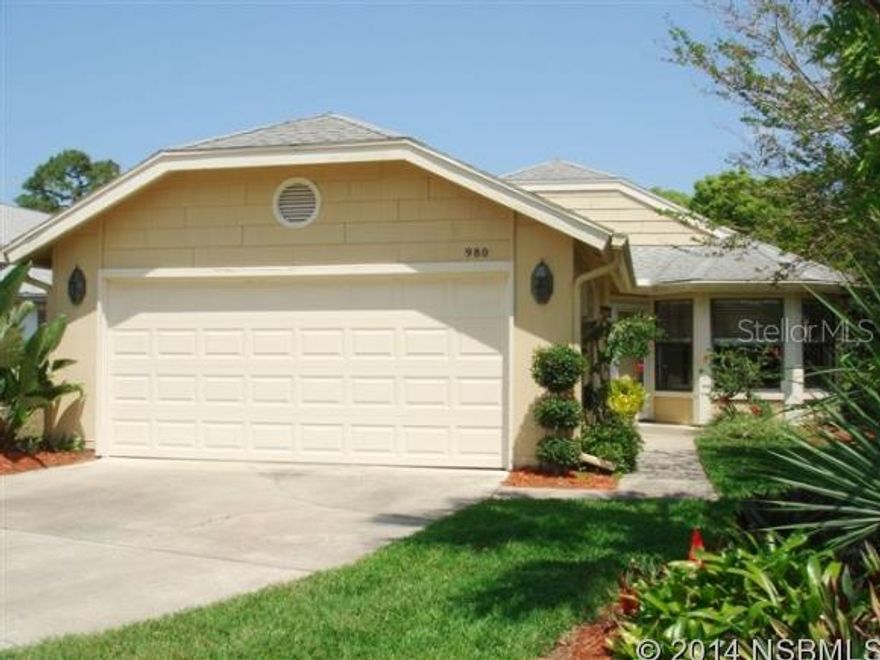 Spacious rooms thru-out this lovely home on a waterfront cul-de-sac. High ceilings. Open floor plan. Large eat-in kitchen with built-in desk, pantry and garden box window. Huge great room is living room with triple panel sliding glass door and dining room with mirrored wall. Nice master bedroom suite with sliding glass door to porch. Master bathroom has double sink vanity, walk-in shower with skylight, toilet and walk-in closet. Good size 2nd full bathroom with direct access doors from 2 bedrooms and living area. French doors on 3rd bedroom or den. Screened lanai goes across the entire back of the home and has windows as well as screen, Chattahoochee floor and all patio furniture does convey with the property. Community clubhouse, swimming pool, tennis court, and cable TV. Great central location near shopping, restaurants, medical facilities, and short drive to the beach. Quarterly association fee includes master fee and mini association fee. ;Water: City