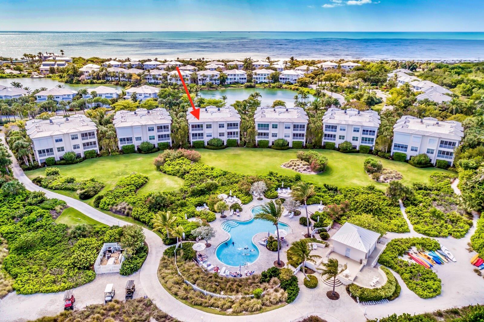 Marvel at the ever-changing vistas of wildlife, azure water views, sunrise, moon rise, and boating activity from the comfort of your own “perfectly located” lanai. This rarely offered 3-bedroom top floor Boca Bay “Harborside” end unit condominium, is the ideal sanctuary surrounded by Boca Grande’s beautiful landscape. The attractive interior offers abundant ceiling heights, custom millwork, and old-fashioned glass transoms above the interior doors, complimented by plantation shutters, and electric storm shutters thru-out. With easy one level living plus a private garage, separate storage room, and elevator access, this could be your perfect “lock the door and walk away” bayside retreat. The sparkling swimming pool (one of four), bayside beach, and nearby community fishing pier provide the perfect environment for recreational activities literally in your back yard! Enjoy casual dining at the private gulf side world-class Boca Bay Pass Club which is complimented by 7 clay tennis courts, and a fully equipped fitness center all just minutes away.