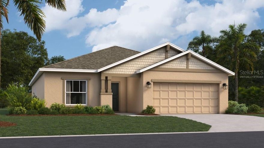 Under Construction. The Norfolk provides a modern and spacious layout. Off the foyer are three bedrooms near a full bathroom, leading to an open-concept floorplan with access to an outdoor lanai, helping to streamline everyday entertaining and multitasking. The luxurious owner’s suite is nestled into a private corner at the back of the home, complete with a spa-inspired bathroom and generous walk-in closet. With “Everything’s Included”, luxury and value go hand in hand. Enjoy connectivity, green building features, plus new energy conscious appliances. Welcome to Meadow Pointe Hidden Ridge!  This area features beautiful natural landscapes with plenty of options for outdoor recreation, with several parks and lakes located nearby. Strategically located close to Orlando and theme parks, it is known for its picturesque hills and pristine lakes. Schedule your appointment today!