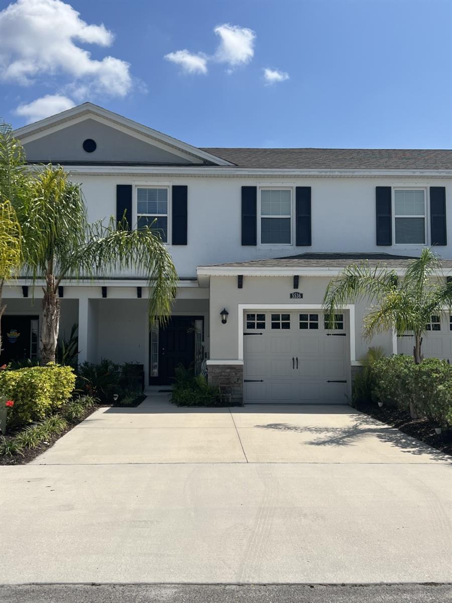 RENT-to-OWN or lease this elegant two-story townhome. This home offers 3 bedrooms and 2.5 baths with a spacious and open first level with updated flooring, a functional fireplace, modern kitchen with a bar, living room, and dining nook, along with a powder room and one-car garage. The lanai faces open greenspace and a pond with a fountain feature. The primary bedroom is large with a walk-in closet and ensuite bathroom. The washer & dryer closet is upstairs with the 3 bedrooms and 2 baths. Parking is easy with an attached 1-car garage, private driveway and guest parking. The Baytown community offers locked mailboxes and a gated entrance for security. The community pool is a short walk from this townhome. The Baytown community is ideally located just east of I-75 at Bee Ridge and nestled at the end of a dead-end road for a quiet experience. Come see for yourself! Rent-to-Own terms customized to the tenant.