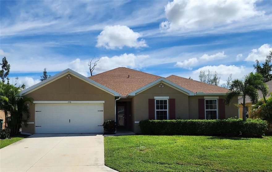 Welcome to your new sanctuary! This spacious and inviting 4-bedroom, 2-bath home with a convenient 2-car garage is a haven of comfort and style. Located in Waterford Estates a peaceful neighborhood surrounded by lush landscaping and beautiful ponds with fountains. This property offers the perfect blend of space, convenience, and community amenities; two pools, pickleball, crafts, game room, fitness center and more. Easy access to the airport, the waterfront, downtown Punta Gorda, parks and schools. Call today for your showing - this will not last long!