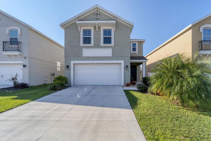 Welcome to your dream home in paradise! This exquisite 4-bedroom, 2 and half bathroom residence at 5234 San Palmero Dr in Bradenton, FL, offers a perfect blend of luxury, comfort, and tropical charm.

As you step inside, you'll immediately feel the warmth and comfort that this residence offers. With the kitchen/living room combo it is perfect  space for a growing family or for hosting guests. The master suite is a tranquil retreat, complete with a walk in closet, dual vanities and shower. The additional bedrooms are well-appointed, providing versatility for a home office, playroom, or exercise space. In addition to the four bedrooms, there is a loft which can be used as a child play area or desk/work space.

The heart of this home is the open-concept living area, where natural light flows through creating a welcoming and bright atmosphere. The living room is perfect for relaxation and gatherings, and it connects seamlessly to the kitchen and dining area. Additionally, the water view from the back porch is so peaceful and tranquil.
No CDD and low HOA fee!