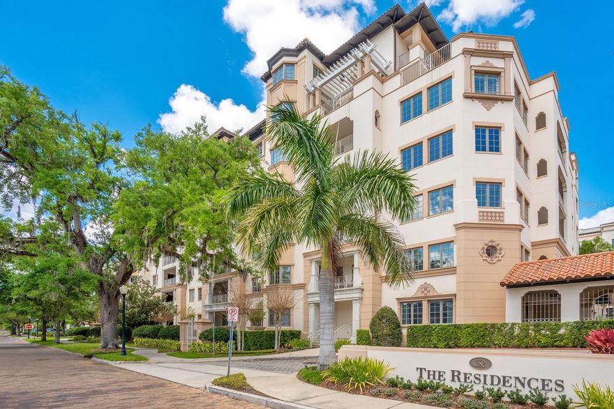 LUXURY CONDO IN THE PREMIER BUILDING - THE RESIDENCES – WINTER PARK. Located just one block from Park Avenue, this exclusive condo community features high-end luxury residences with 24-hour concierge service. Each unit offers panoramic views of Winter Park’s historic streetscapes, the Alfond Inn, and neighboring lakes. Located on the 3rd floor with North and South views, this exquisite unit features a private elevator lobby and a grand single-story layout with classic interior design. Hardwood floors flow throughout the home and are complimented by elevated ceilings, designer lighting, crown molding, and natural light. The formal living room sits at the heart of the home and features a gas-burning fireplace and glass sliders that open to a southern facing, walkout balcony. Adjacent to the living room is a media/flex space, the dining room, and the chef’s kitchen with Viking and SUBZERO appliances. The primary bedroom has an incredible en suite with a large shower, dual vanities, and two large walk-in closets. On the northern facing side of the home is the powder room, laundry room, office/den with custom built-ins, and two en suite guest bedrooms, each with walk-out balconies overlooking the Alfond Inn’s green space. Residents of the Residences enjoy exclusive use of the building amenities including a roof top pool, grill area, fitness center, and more. Underground parking is secured, and this unit comes with 2-reserved spaces and a separate storage unit. Showings are by appointment only, so schedule yours today