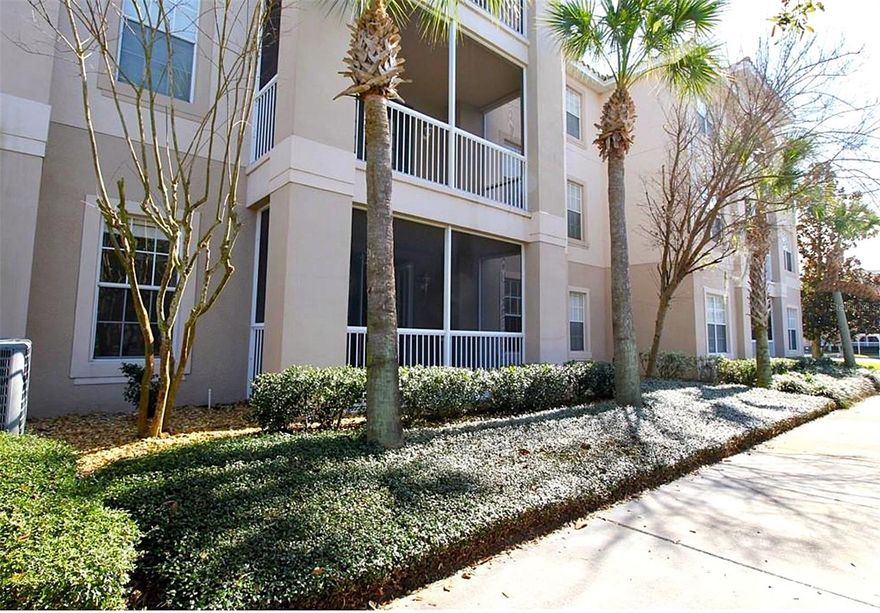 This elegant first-floor, three-bedroom condominium is centrally located in the desirable Loop area, a quick walk to shopping malls (Publix), schools, and major expressways. The property offers convenient access to Disney World and other local attractions. Residents benefit from 24-hour security guard at the gated entrance, ensuring a safe environment at all times.
The interior features modern wood plank tile flooring, granite countertops, stainless steel appliances, updated bathrooms, and a comfortable patio ideal for enjoying Florida’s climate. Community amenities include a resort-style swimming pool, covered carport, clubhouse, private parking, and comprehensive 24-hour security.
The spacious, inviting layout encompasses three generously sized bedrooms with carpeted floors and two tiled bathrooms for easy maintenance. Living and dining areas transition seamlessly to a screened-in balcony, while the kitchen provides ample cabinetry and a practical design. This residence is conveniently situated near the community pool and just minutes from shopping, dining, schools, and key transportation routes.
Strategically located in the heart of Kissimmee, this well-maintained and secure gated community provides both convenience and a family-friendly atmosphere. Recent updates include a newer HVAC system, water heater, refrigerator, dishwasher, washer/dryer and microwave. This versatile property presents an exceptional opportunity as a primary residence, second home, or investment asset.