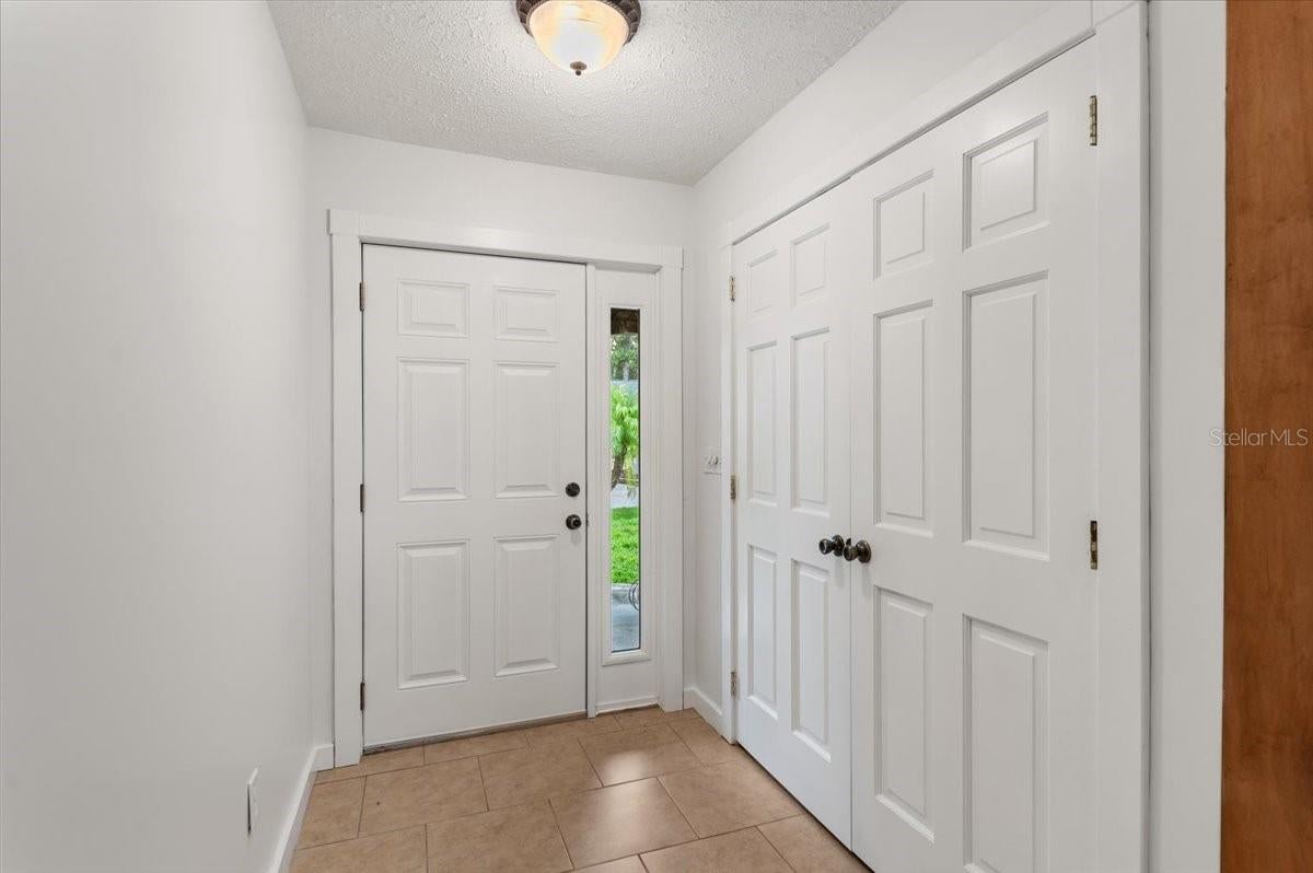 FRONT DOOR WITH LARGE STORAGE CLOSET