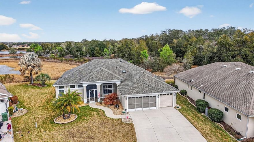 Model-perfect Stirling with a brand-new pool and birdcage overlooking serene water and conservation views on a private cul-de-sac lot! This 4-bedroom, 2-bath residence boasts a 2019 roof, 2021 HVAC system and a coveted 3-car garage. Inside, the open floorplan features a large great room, formal dining and a private office which could also be used as a 4th bedroom. Enjoy volume ceilings, crown molding and double-pane windows. The kitchen offers granite countertops, stainless appliances and a casual breakfast nook. The primary suite provides two walk-in closets and a newly remodeled spa-like bath with garden tub, his-and-her vanities and separate shower. Two guest rooms share a full bath. Recent upgrades include the sparkling pool and birdcage, remodeled primary bath, new water heater and microwave. Peace of mind comes with a termite bond. Legacy is a nature-themed community with miles of walking paths, abundant wildlife, tennis, pickleball, bocce, billiards, crafts, resort-style pool and more. HOA covers cable, internet, lawn care and RV/boat storage. Minutes to shopping, Orlando Health’s emergency center and the Turnpike—about 45 minutes to Orlando attractions. Come see this exceptional home today!