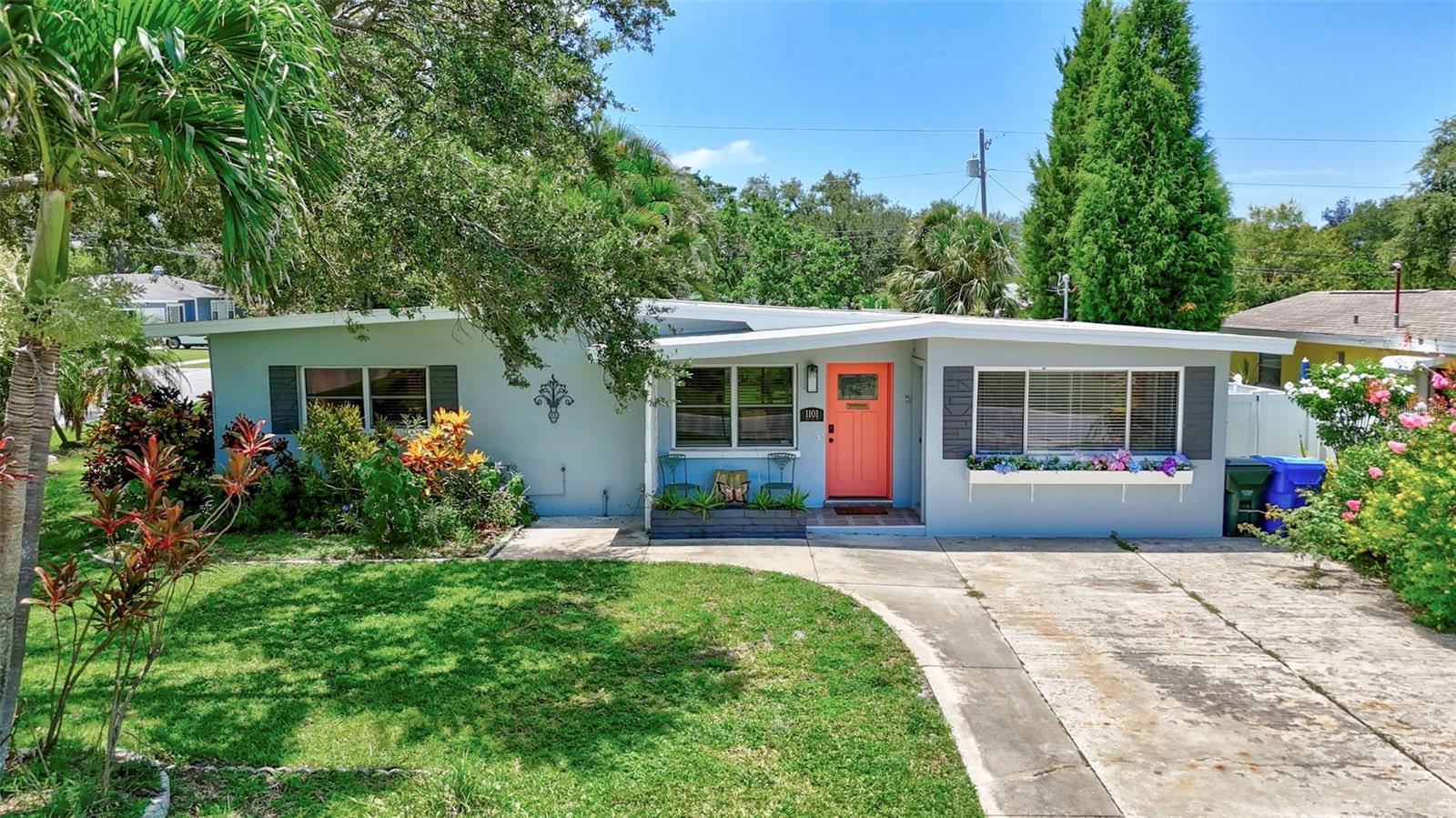 From the moment you arrive, this beautifully renovated 4-bedroom, 2-bathroom home captures your attention with its inviting curb appeal and lush landscaping. Thoughtfully designed and fully permitted, no detail was overlooked in the top-to-bottom renovation—creating a modern, move-in-ready retreat with added square footage and flexible living options. Step inside to find a light and airy interior freshly painted throughout, complemented by luxury vinyl plank flooring that flows seamlessly from room to room. The kitchen is a true showstopper, reimagined with sleek new cabinetry, a stone island centerpiece, farmhouse sink, gold pendant lighting, and all-new stainless steel appliances—perfect for both everyday living and entertaining. Two new bedrooms have been added, each equipped with individual mini-split systems for personalized comfort, while the completely redone primary suite offers its own private entrance, stylish en suite bath with dual sinks, offering the potential to Airbnb independently. The guest bathroom has also been fully renovated with brand new tile, shower, vanity, toilet, fixtures, and door. Additional upgrades include a brand-new roof (2023), new HVAC system, updated light and ceiling fixtures, new blinds, closet and hallway doors, and a charming new exterior door leading from the primary suite. Enjoy the added value of a remodeled lanai complete with new tile, lighting, and fan—perfect for relaxing or hosting friends. The fully fenced yard (new in 2023) provides privacy and space to enjoy the Florida sunshine, while the new laundry room with washer, dryer, and updated piping makes everyday living a breeze. Located just steps from the Pinellas Trail and within walking distance to local favorites like your neighborhood Italian restaurant, you’re also minutes from Largo Central Park, Ruth Eckerd Hall, The Sound in downtown Clearwater, and the Gulf beaches. With the home legally registered for short-term rental use, you’ll enjoy both comfort and investment potential in one incredible property.