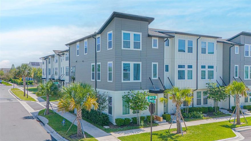 Experience elevated living in this Ashton Woods Kilmer model townhome in Laureate Park, Lake Nona. This rare corner unit is filled with natural light and offers 3 bedrooms and 3.5 baths across three thoughtfully designed levels.

The first floor features a private guest suite with a full bath and walk in closet, perfect for visitors, a home office, or fitness space. Upstairs, the second level opens to a bright and airy main living area anchored by a designer kitchen with quartz countertops, sleek cabinetry, stainless steel appliances, convection oven, glass cooktop, vented hood, and microwave. Luxury vinyl and upgraded ceramic tile flooring add to the clean, model like feel.

On the third floor, the spacious primary suite offers a walk in closet and an upgraded bath with double vanities. An additional bedroom with its own private bath provides comfort and privacy for family or guests.

Enjoy peaceful park views from the covered rear balcony and tranquil water views from the second and third floors. The corner location enhances both privacy and natural light.

Laureate Park isn’t just a neighborhood it’s a vibrant lifestyle. Enjoy the Aquatic Center, resort style pools, LP Fit gym, tennis courts, parks, community garden, dog park, and miles of trails. Located in prime Lake Nona, minutes from Medical City, Nemours, the VA hospital, dining, shopping, major highways, and Orlando International Airport.

This is low maintenance luxury in one of Lake Nona’s most sought after communities. Schedule your private tour today.