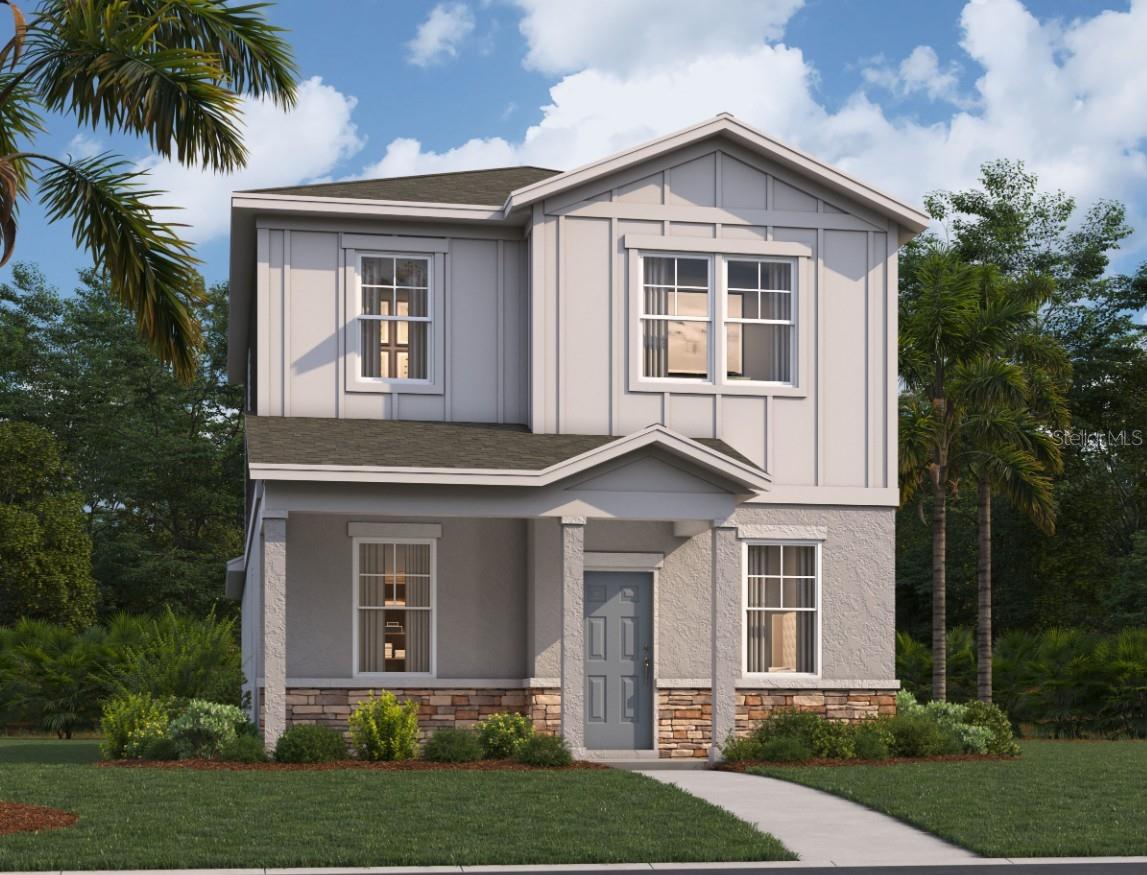 Under Construction. Stanley Martin builds new construction homes in the Brack Ranch community in St. Cloud, Florida. This neighborhood is ideally located, halfway between downtown Orlando and the beaches of Florida's east coast. You'll have the best of both worlds: the excitement of the city and the tranquility of the coast right at your fingertips. Downtown Orlando and its famous theme parks are just 25 miles away, and I-95 is only 35 miles away, making commuting a breeze. With easy access to SR-417, SR-528, US-192, and Florida's Turnpike, your commute will be a breeze. Plus, with Orlando International Airport just a 15-minute drive away, traveling is a breeze. It's not just about the setting: Brack Ranch features a wide range of amenities designed to enhance your lifestyle. Take a dip in the pool, relax in our clubhouse, or explore the many hiking trails.
The Mae is a 3-bedroom, 2.5-bath home with a 2-car garage, perfect for any buyer. Featuring an open layout, including a spacious kitchen island and covered porch, this home is perfect for entertaining friends and family or enjoying a nice relaxing evening. This home won't last long, schedule your tour today!