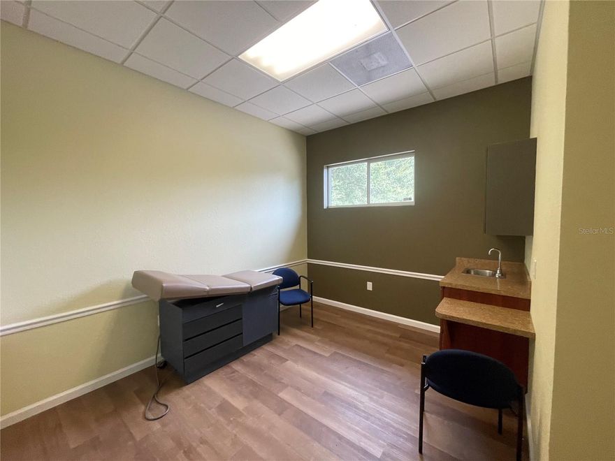 This prime medical office space in West Ocala offers an excellent opportunity for healthcare professionals seeking a convenient, move-in ready location. The suite is approximately 2,300 square feet and features a functional layout with a welcoming lobby and waiting area, a front office and reception space for staff, six exam rooms, and three private multipurpose doctor offices. In addition, there is a central cubicle workstation area, a break room, and two restrooms, providing flexibility and efficiency for a variety of medical uses. There is also a finished bonus upstairs area for storage and additional office space. 

The office is located just off Highway 484 at Highway 200, in close proximity to TimberRidge Medical Center and other established healthcare practices, making it an ideal setting within a strong medical corridor. Offered at a below-market lease rate, this property presents an outstanding value for a practice looking to establish or expand in the growing Ocala market.