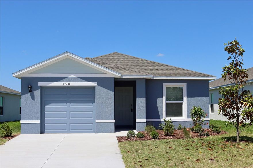 Beautiful brand-new 3-bedroom, 2-bathroom single-story home located in the desirable Rye Crossing community in Parrish. This home features a spacious open-concept layout, perfect for modern living, with vinyl flooring in the main living areas and comfortable carpet in the bedrooms. The kitchen offers ample cabinet space and overlooks the family room, ideal for entertaining. Enjoy a peaceful water view from the backyard, creating a relaxing outdoor space. The property includes a covered 1-car garage plus additional driveway parking. Residents have access to resort-style amenities including a pool, sports courts, dog park, and more. Conveniently located near major highways, shopping, dining, and top-rated schools. Property is currently without electricity daytime showings are recommended.