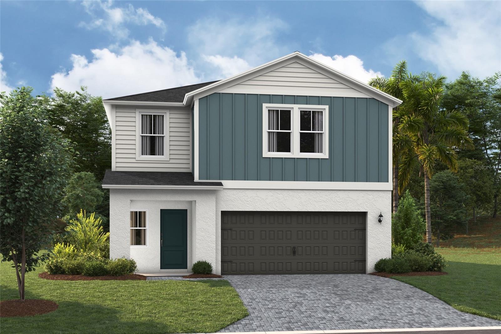 Under Construction. Prepare to be impressed by the Valencia, a two-story home featuring 5 bedrooms, 3 bathrooms, and a 2-car garage. This floorplan is designed for modern living and effortless entertainment. Step through the elegant foyer into a vibrant main living area, complete with a private guest suite for ultimate comfort. The kitchen shines with sleek quartz countertops, stainless steel appliances, and luxurious vinyl plank flooring overlooking the dining area which flows beautifully to the covered lanai through sliding glass doors. Upstairs, you’ll find the secluded owner’s suite complete with a walk-in shower, dual vanity and spacious walk-in closet. Conveniently located by the additional bedrooms is the cleverly designed oversized laundry room with new washer and dryer. Another modern feature of the Valencia is the smart thermostat with voice control, making energy efficient living a breeze. Outside, enjoy the chic elevation and professionally curated landscaping that adds the perfect finishing touch to this exceptional home.
Experience the essence of community living at Two Rivers. Located North of Tampa, residents enjoy all the dining and shopping options the Wesley Chapel area has to offer while staying close to nature. This master-planned community is inspired by the surrounding nature, nestled within woods, grasslands, and water allowing homeowners to fully immerse themselves in the outdoors. Resort-style amenities add to the luxury of the Two Rivers lifestyle while a full calendar of events fosters a sense of community.
Images shown are for illustrative purposes only and may differ from actual home. Completion date subject to change.