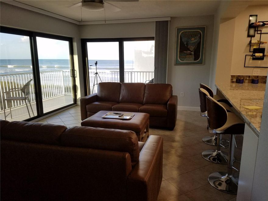 Direct ocean front - 1 bedroom, 1 full bath, wrap around balcony. This is a vacation rental completely furnished. Call Ocean Reef Villa to verify pricing and availability. 386-426-5684. Weekly rate: 1225.00 Monthly rate: 4000.00