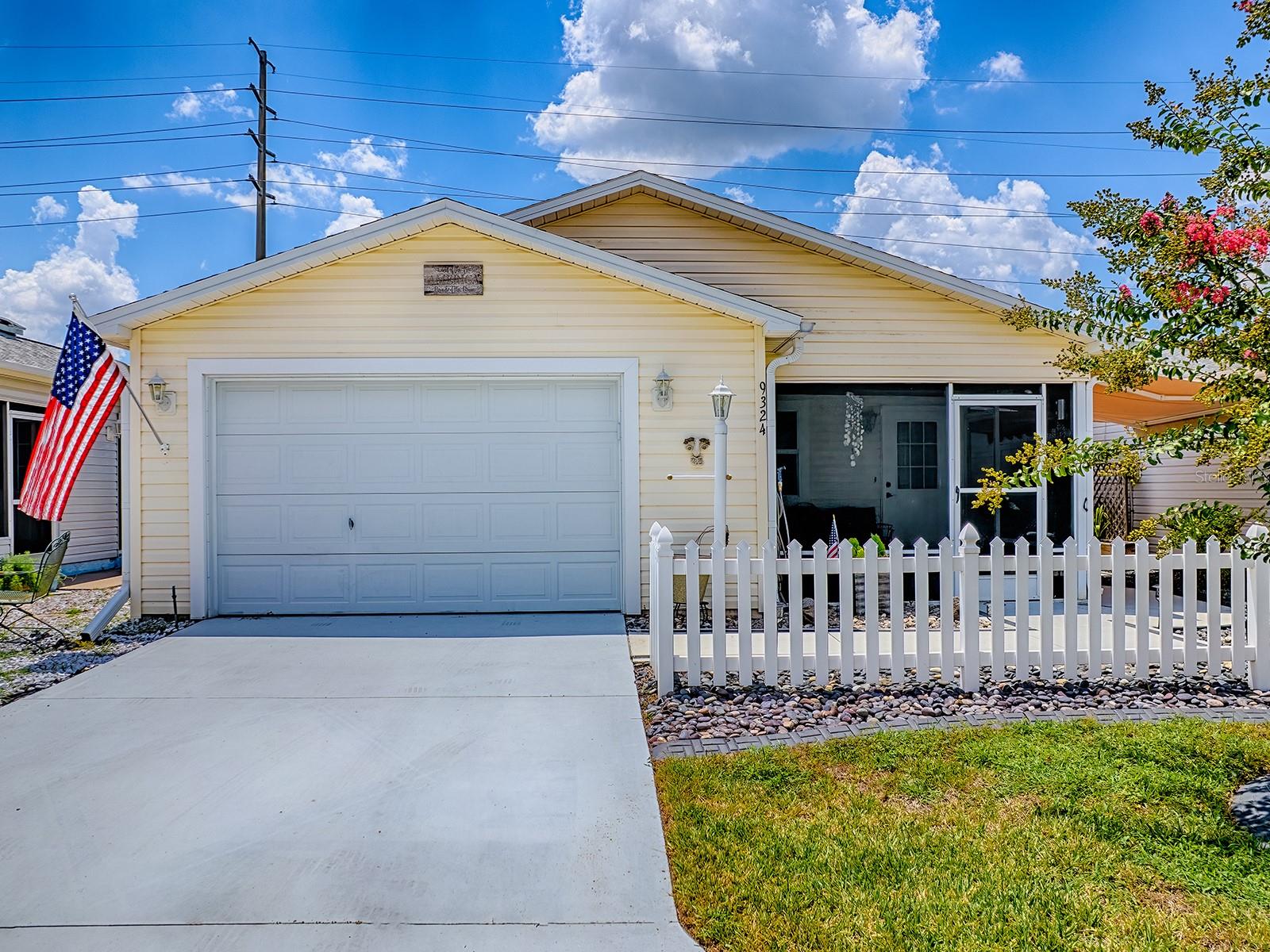 ~•SUPER LOW Bond•~ ~•Roof New in 2022•~ Perfect for Florida Living or Rental Income! This Charming 2 bed, 2 bath TURNKEY* CABOT COVE patio villa in the village of Woodbury offers a PRIME OPPORTUNITY for buyers looking for a LOW-MAINTENANCE home or an investment property in The Villages! Enjoy easy living with LUXURY VINYL PLANK flooring (no carpet!), PLANTATION SHUTTERS (throughout!), and TALLER BASEBOARDS for a polished look. The kitchen is a standout with Beautiful WOOD cabinetry, OVER and UNDER cabinet LIGHTING, TILE backsplash, STAINLESS appliances, a GAS Range, and a SUNNY SOLAR TUBE. Behind the Convenient POCKET DOOR is your spacious PANTRY and the INDOOR LAUNDRY room with built-in storage. The spacious primary bedroom features a WALK-IN closet and SLIDING BARN DOOR leading to a stylish EN-SUITE bath with SOLID-SURFACE Shower and FRAMELESS glass doors. Outdoor living is a BREEZE on the side patio with THREE RETRACTABLE AWNINGS for all-day COVER and SHADE. And Behind the villa is a LARGE, GRASSY Area - no Homes Directly Behind! The whole-house water filter, garage utility sink, newer Hot Water Heater, HVAC New in 2013, and low bond payoff ($1,063.47) make ownership simple and worry-free. Seller will even include a BROWARD GOLD home warranty. Move in, relax, and start to enjoy your own slice of The Villages lifestyle today! Call today for a Private Showing! Located in the Village of WOODBURY this is a Great location that is EASY IN and OUT of The Villages w/LIGHT traffic even in Peak Season! Close to the Postal Station, Nancy Lopez Country Club, Glenview Country Club, Springdale Pool and Mulberry Grove Rec Center. Shopping, Banking, Restaurants and the VA Center are nearby! Tax line reflects property taxes only and is estimated. Bond Assessment is $197.86/year. (LOW Bond Payoff is $1,063.47.) Current Maintenance Assessment is $518.10/year. Current Fire Dept. $199.91/year. Note: Square footage information is taken from the Public Record and is deemed reliable, but not guaranteed. Room and garage dimensions are approximate and estimated: buyer to verify. *Not included in the Turnkey Package are some decorative items used for staging.