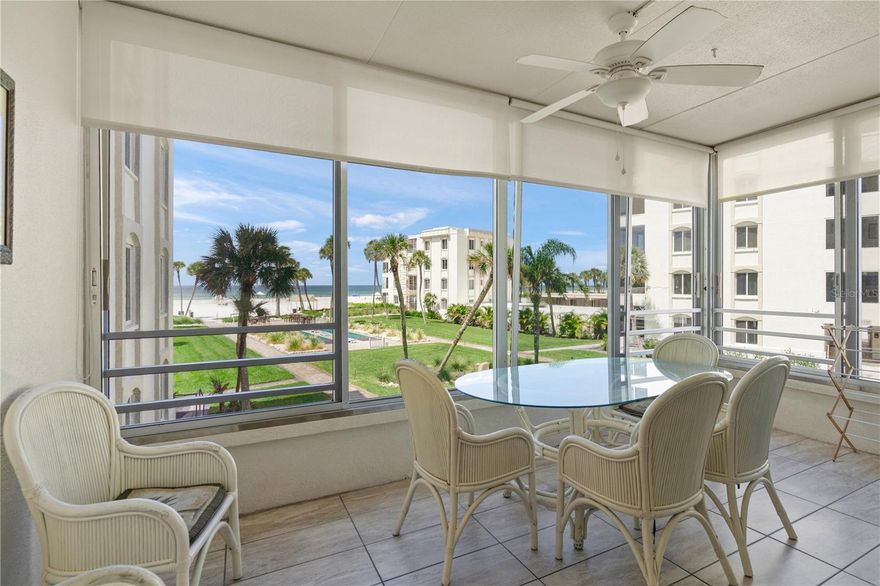 Best beachfront value on Siesta Key!!!
This second-floor condo features two bedrooms and two bathrooms, including a primary ensuite with a king-size bed and a guest bedroom. The interior offers a spacious living area, a formal dining space, and a fully equipped kitchen with granite countertops. Residents and guests can enjoy spectacular views of the Gulf of Mexico and sunsets from the private lanai.

The property has recently benefited from refreshed landscaping and updated outdoor furniture. On-site amenities include a year-round heated pool, private beach access with cabanas and lounge chairs provided.  A beachfront courtyard with shuffleboard, cornhole, gas grills and shaded seating are ideal for relaxation while watching sunsets.  The recreation room offers air hockey, ping pong and more.
  
Located in Island House, well known to be the top rental income producer, this unit is not only a beautiful 2nd home or vacation destination but also a highly valuable, appreciating assest/investment property.

While the 2024 and 2025 seasons were impacted by hurricanes resulting in an average rental income of  $80,000 a year over the last several years, these units are capable of well over $100,000.  With exceptional water views and professional on-site management, this property represents a marriage of functionality, income and beauty.