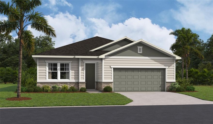 New Construction! Up to 18k in CC, Blinds & Screen Enclosures until 5/17! The thoughtfully designed Slate floor plan opens with two bedrooms flanking a full bath. Further down the foyer, you'll find an open layout with a dining nook, a great room with access to the covered patio, and a kitchen with a center island. The primary suite is adjacent and offers a generous walk-in closet and a private bath with a shower and a separate soaking tub. A fourth bedroom and a laundry complete the home. You'll love its professionally curated finishes! Paver driveway. SAMPLE PHOTOS, actual homes as constructed may not contain the features and layouts depicted and may vary from image(s).