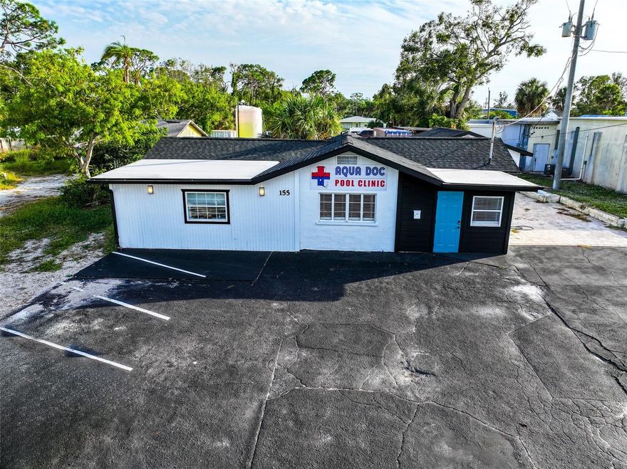 Great little office/retail building on a half-acre commercial site in the Englewood Historic District. Current use is a showroom/office for a pool company with expansive parking and storage.  However, the zoning would also allow for retail or restaurant use either utilizing the existing 2,213 +/- Sq Ft building, or redeveloping the large half-acre site.  Property has several paved parking spots in the front and ample parking/ storage space in the rear of the building accessible from West Green Street. 

Among a host of popular local restaurants and stores, this site would be the perfect spot for a company wanting retail exposure and visibility in a very walkable environment.  This site is ideal for a real estate company, title company, attorney or any other owner/ user looking to utilize the space for their own business, or an investor looking to revitalize and redevelop the site for income opportunity. 

The General Commercial zoning in this area is one of the most expansive zoning uses as it allows for a wide variety of Commercial and some light Industrial uses including (but not limited to) retail, office, medical office, restaurant, and day care. 

Located on West Dearborn Street (Main Street) in the very popular historic district of Old Englewood. Great shopping, dining and entertainment lies along the enhanced streetscape leading to the Englewood Bayfront.  Dearborn Street extends eastward and turns into River Road, the main connector from Englewood to I-75, which provides direct access to the Venice, Sarasota and North Port areas. 

This thoroughfare and area is booming with growth and development with nearby Wellen Park which has Cool Today Park, home of the Atlanta Braves Spring Training, the new Allegiant Airlines Sunseeker Resort on Charlotte Harbor, and world-renown Boca Grande all within a short drive.  The immediate area features the Publix Super Market at Olde Village Shopping Center, Old Englewood Farmers Market, the gulf beaches on Manasota Key, Englewood HCA Hospital, the Englewood Regional Sports Complex and the Englewood YMCA.