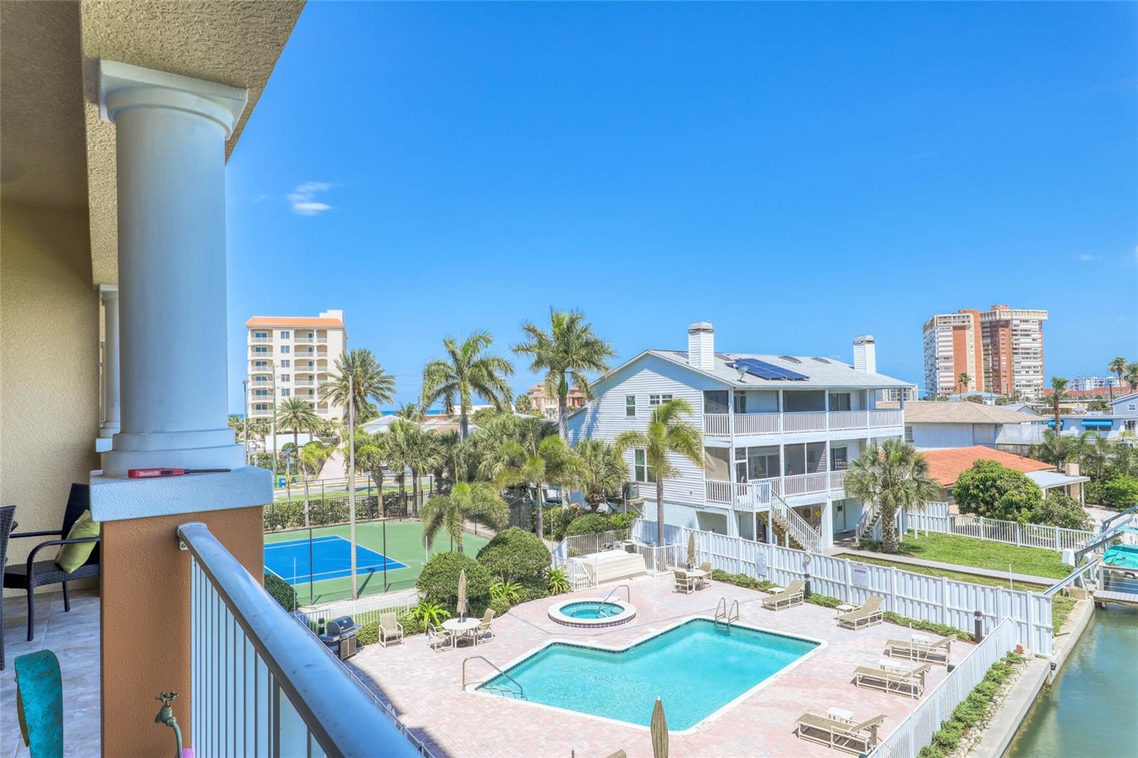 ANNUAL UNFURNISHED ONLY, Available AUGUST 1, 2025. WELCOME TO PARADISE AND YEAR-ROUND SUNRISES! If you’re looking for a quiet tropical escape, here it is! Get ready to relax and unwind in nearly 2,000sf, 3-way split, 3 bedrooms (all with walk-in closets) and 3 full baths. At the center of this light and airy open living space is the kitchen with a breakfast bar and view of the sparkling water. The master suite has a gorgeous view of the water, access to the OVERSIZED 30’ balcony and double walk-in closets. The master bath is complete with shower, soaking tub, and double sinks. In unit LAUNDRY ROOM with NEW WASHER/DRYER (2019) and storage. Additional upgrades: NEW FLOORING installed APRIL 2022, AC 2019 and WATER HEATER 2020. The heated pool is located directly on the intracoastal, you’ll have fun watching the boats and dolphins who come visit. Enjoy resort style living in this private guarded/gate community featuring lighted tennis courts, fitness center, pools, fishing dock & clubhouse, prime under building parking spot #1, private coded back gate to protected crosswalk to beach. You’ll love living on Redington Beach with easy access to fine dining, shopping, beautiful beaches and only minutes to the Gulf of Mexico. Come live your Beach Life now! (Pet friendly with non-refundable pet fee. Owner approval required). Rent includes: water, trash, basic cable and internet. Tenant pays electric and upgraded cable.