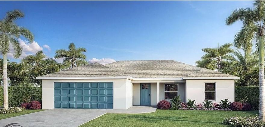 One or more photo(s) has been virtually staged. NEW CONSTRUCTION WITH 1 YEAR WARRANTY! **MOVE-IN READY FOR MARCH 15, 2026. IMMEDIATE OCCUPANCY $304,900 . This home has been constructed by an award-winning local builder that has been constructing homes in the Southwest Florida area for over 25 years. Park Vista model featuring 1264 square feet of living area and total 1861 square feet. Great Room, dining and kitchen area under a vaulted ceiling. Free standing island in the kitchen, with granite countertops throughout the home. Large pantry off the kitchen. GE Stainless Steel Electric Appliances included dishwasher, microwave, fridge, and free-standing range. The primary suite features a walk-in closet and bathroom with a dual-sink vanity, shower with enclosed glass door, with porcelain tile surround in both bathrooms, and tile flooring. The rest of the main floor area throughout the home is LVP plank tile, with a soundproof membrane under the plank flooring. There is NO carpeting in this home. This home also features hurricane-IMPACT windows, with Low E, grey tint glazing, and impact doors and garage door. UPGRADES INCLUDE: Whole House Reverse Osmosis System, Gutters across the front of the home, landscaping. Grocery stores, restaurants and golfing are nearby. Seller is a Florida State Licensed Contractor.