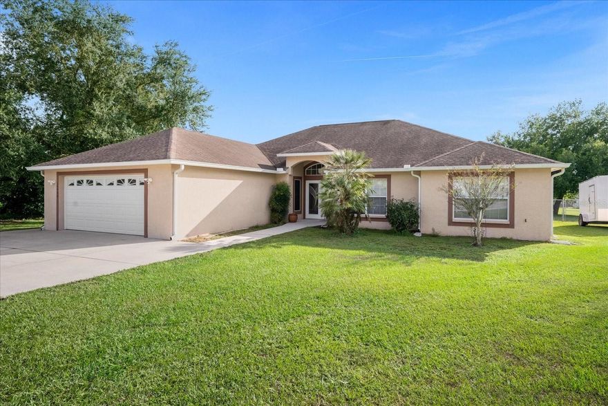 Welcome to your new home in the highly sought after Centennial Estates neighborhood! Whether you're seeking a peaceful retreat to relax, or a space to host gatherings, this home truly has it all.  This stunning 4 bed, 3 bath home sits on almost an acre, making it one of the largest lots in the community! Step outside onto your patio, to the most beautiful view of the sunset - right in your backyard! Enjoy it from your relaxing pool, or from the living room. The choice is yours! This home truly combines the best of both rural living with modern day comfort and luxury. Walk through the front doors to an open floor plan that boasts vaulted ceilings throughout the home. With a little over 2300 sq feet, this home creates an inviting atmosphere by seamlessly connecting the living, kitchen, and dining areas. The chef of the family is going to LOVE the kitchen layout, as well as the newer BOSCH appliances! Does someone in your family struggle with allergies? This home is equipped with one of the best air purifying systems out there! Not only that, other amazing features include a water softening system, reverse osmosis system, security system, ample storage, and a fully fenced yard! In the evenings, retreat to the well-appointed bedrooms, where tranquility and relaxation await. The master suite is a true oasis, complete with an ensuite bathroom and a walk-in closet. Not only that, the master bathroom boasts his and her vanities, a garden tub and a separate shower. Three additional bedrooms provide ample space for family members or guests. Do I need to go on? Don’t wait - schedule your private showing today. Make this slice of paradise your own before someone else does!