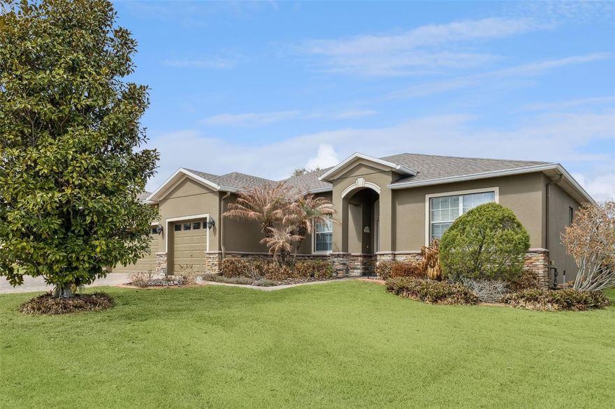 Welcome to 2876 Sandy Cay St in the sought after 55 plus community of Heritage Hills! This Paulson model is 3 bedroom plus an office and 2 bathrooms with a 3 car garage! Over 2100 sq. ft with amazing upgrades starting with NEW flooring in the entire home except for the kitchen and bathrooms which is tiled. NEW ROOF in 2023! Upon entering the spacious foyer you will notice the soaring 12 ft.ceilings in the main living area. Crown molding in the family room, dining room, kitchen, office and primary bedroom! The sliding doors in the family have a convenient remote shade! The kitchen features a breakfast nook, breakfast bar, tile backsplash and granite counter tops. The primary bedroom suite has 3 windows for lots of natural light, walk in closet, garden tub, dual sink granite counter tops and a walk in tiled shower. The office features double doors and is located at the front of the home. The screened extended lanai has an extended roof line and pavers for the flooring. You will enjoy this quiet neighborhood! Heritage Hills amenities include a heated pool and spa, pickle ball, tennis, basketball, bocce ball, shuffleboard, clubhouse with planned activities, lots of clubs to join, fitness center, art and crafts room, billiard room, card room and ballroom for holding events. Exterior is painted every 6 years, Spectrum cable and high speed internet and yard maintenance is included in the HOA fee! There is a 5 mile walking trail around the community. Call today for your private showing!