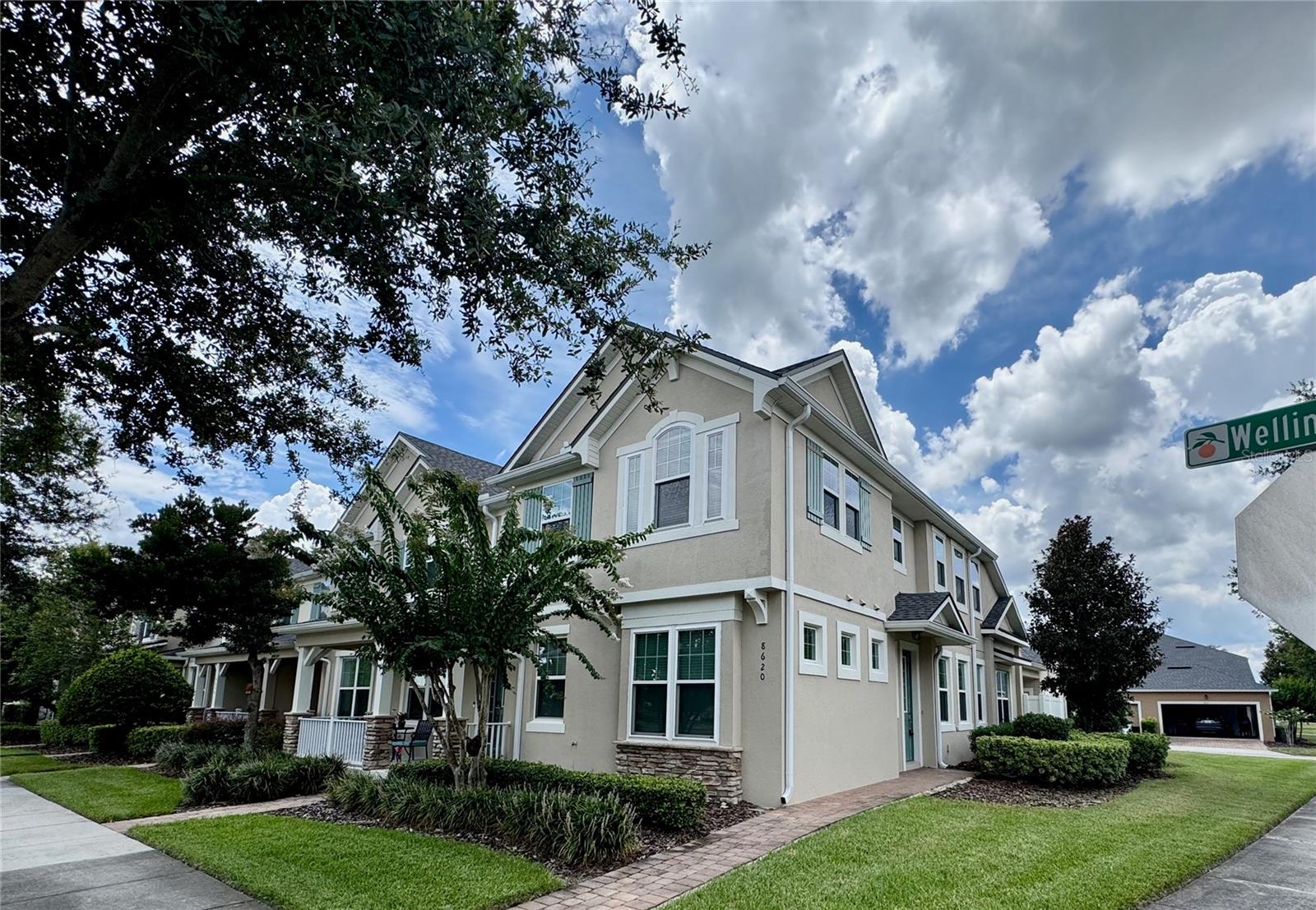 Beautiful townhome in Windermere Trails with first floor master bedroom. Excellent location - walking distance to Bay Lake Elementary, as well as shopping and dining. This well maintained unit offers 3 bedrooms (master down with 2 closets) and two bedrooms with full bath, bonus/loft area and laundry located on the second floor. Tastefully decorated throughout with gray and white accents. Kitchen has stainless appliances, white shaker style cabinets and quartz countertops. Two car detached garage with patio and covered walkway. Community swimming pool and much more. Zoned for Bay Lake Elementary, Horizon West Middle and Windermere High schools. Close to dining, shopping, tourist attractions and expressways.