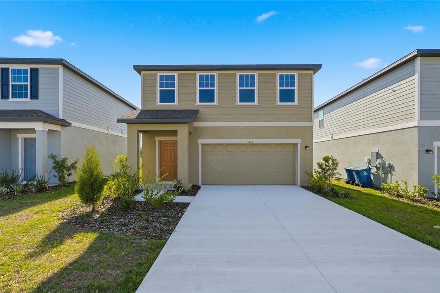 Welcome to this spectacular two-story home with builder warranty, offering the perfect blend of modern design, comfort, and value. This home features a bright open-concept layout that seamlessly connects the main living areas—ideal for everyday living and entertaining.

The first floor offers a combination of tile and carpet flooring, while the second level features cozy carpeted spaces that provide warmth and privacy in the bedrooms.

Enjoy the added benefit of a very low HOA and NO CDD, helping you keep monthly costs down while maximizing long-term value.

Ideally located between Orlando and Tampa, just minutes from Lakeland, near major employment hubs including Amazon distribution centers, and within convenient distance to Walt Disney World.

This home may qualify for multiple buyer incentives, including assistance with closing costs and low down payment programs—making homeownership more attainable than expected.

Community features include a resort-style pool with cabanas, clubhouse area, scenic lake, walking trails, and outdoor fitness stations surrounded by nature.

Priced to sell in a fast-growing area—this opportunity won’t last. Schedule your showing today.Welcome to this spectacular two-story home with builder warranty, offering the perfect blend of modern design, comfort, and value. This home features a bright open-concept layout that seamlessly connects the main living areas—ideal for everyday living and entertaining.

The first floor offers a combination of tile and carpet flooring, while the second level features cozy carpeted spaces that provide warmth and privacy in the bedrooms.

Enjoy the added benefit of a very low HOA and NO CDD, helping you keep monthly costs down while maximizing long-term value.

Ideally located between Orlando and Tampa, just minutes from Lakeland, near major employment hubs including Amazon distribution centers, and within convenient distance to Walt Disney World.

This home may qualify for multiple buyer incentives, including assistance with closing costs and low down payment programs—making homeownership more attainable than expected.

Community features include a resort-style pool with cabanas, clubhouse area, scenic lake, walking trails, and outdoor fitness stations surrounded by nature.

Priced to sell in a fast-growing area—this opportunity won’t last. Schedule your showing today.